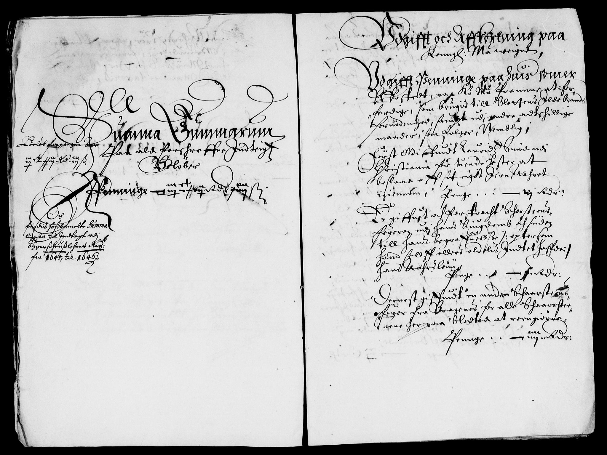 Rentekammeret inntil 1814, Reviderte regnskaper, Lensregnskaper, AV/RA-EA-5023/R/Rb/Rba/L0184: Akershus len, 1645-1646