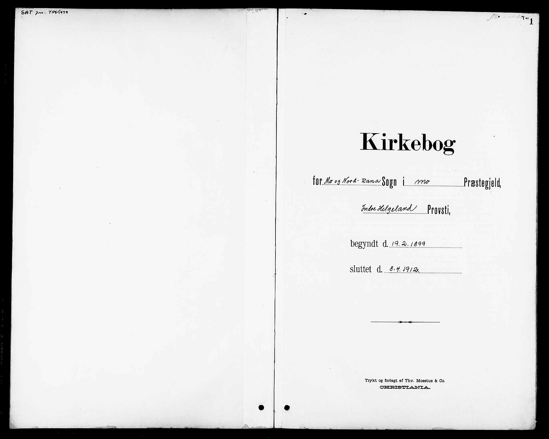 Ministerialprotokoller, klokkerbøker og fødselsregistre - Nordland, SAT/A-1459/827/L0422: Parish register (copy) no. 827C11, 1899-1912, p. 1