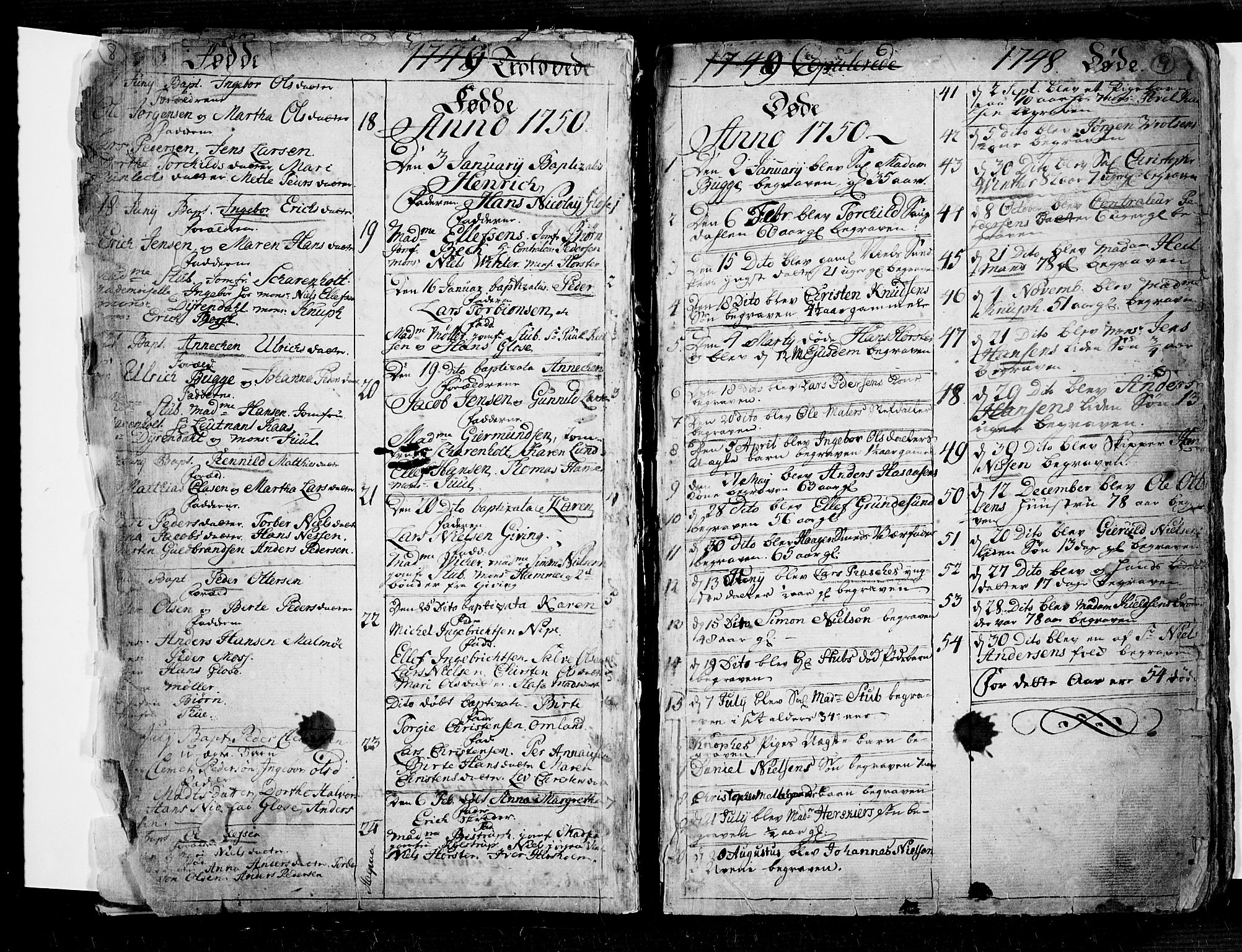 Risør sokneprestkontor, SAK/1111-0035/F/Fb/L0002: Parish register (copy) no. B 2, 1747-1812, p. 9