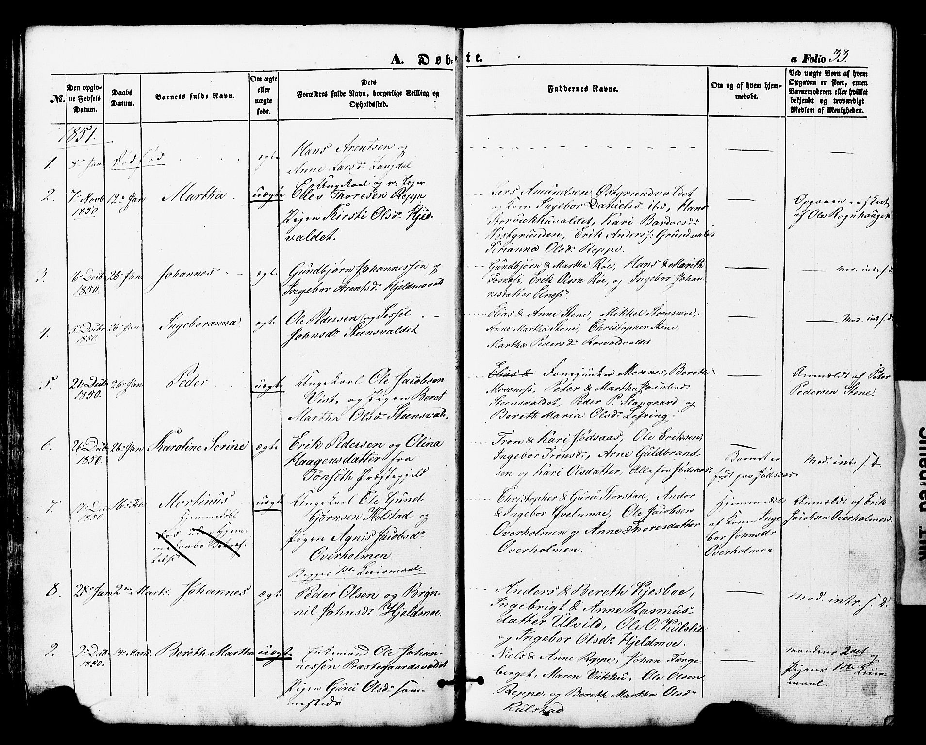 Ministerialprotokoller, klokkerbøker og fødselsregistre - Nord-Trøndelag, SAT/A-1458/724/L0268: Parish register (copy) no. 724C04, 1846-1878, p. 33