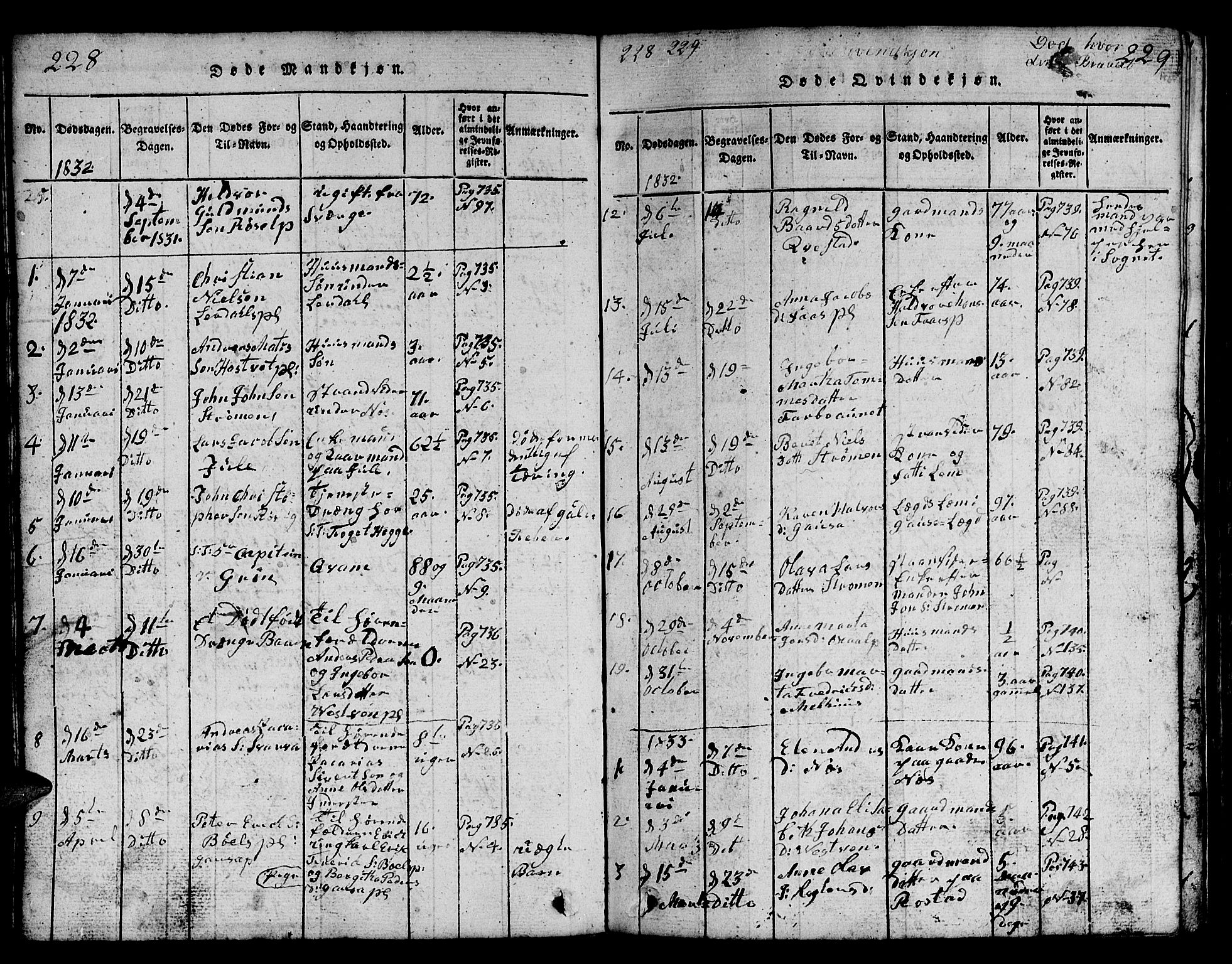 Ministerialprotokoller, klokkerbøker og fødselsregistre - Nord-Trøndelag, SAT/A-1458/730/L0298: Parish register (copy) no. 730C01, 1816-1849, p. 228-229