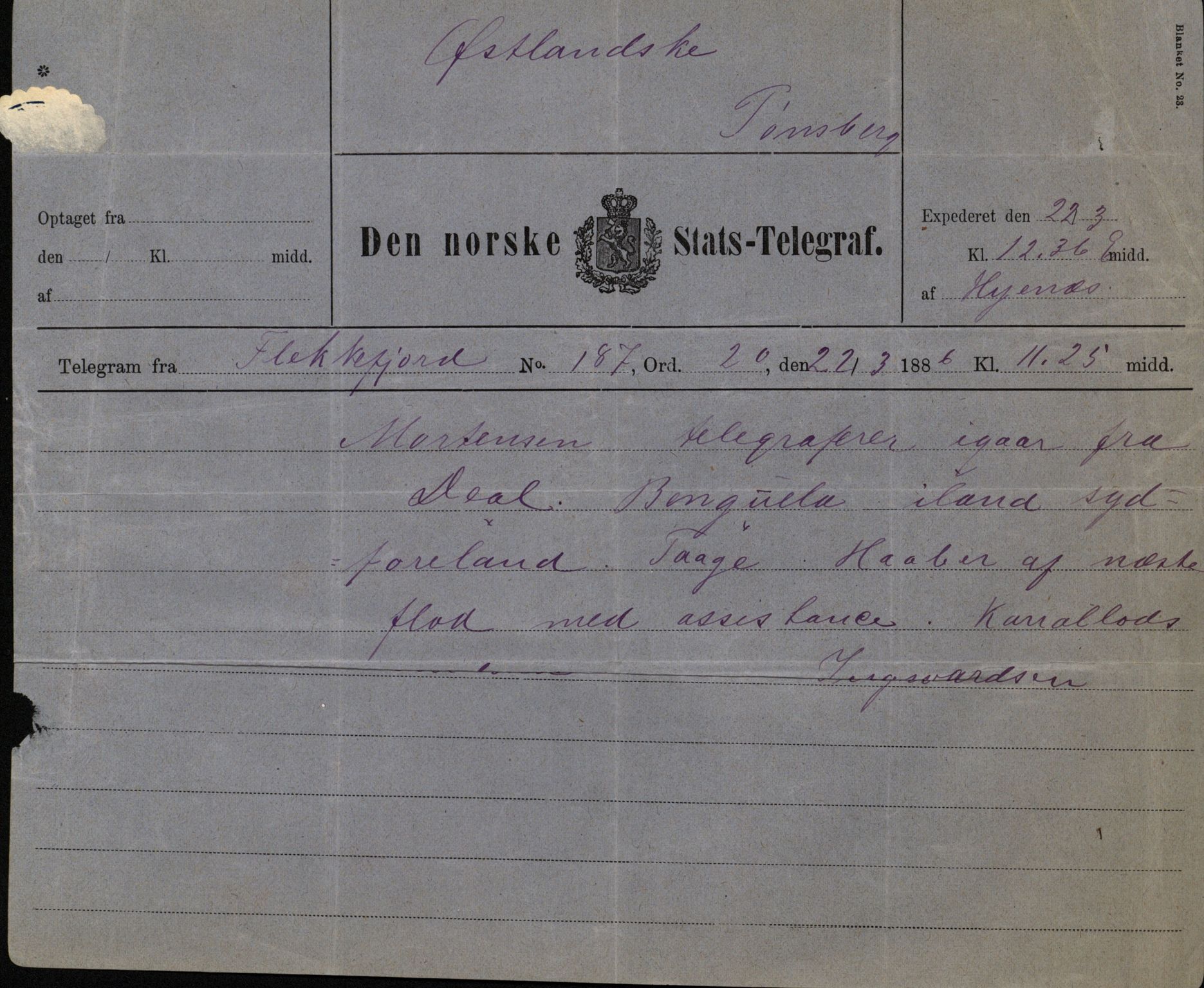 Pa 63 - Østlandske skibsassuranceforening, VEMU/A-1079/G/Ga/L0019/0001: Havaridokumenter / Telanak, Telefon, Ternen, Sir John Lawrence, Benguela, 1886, p. 62