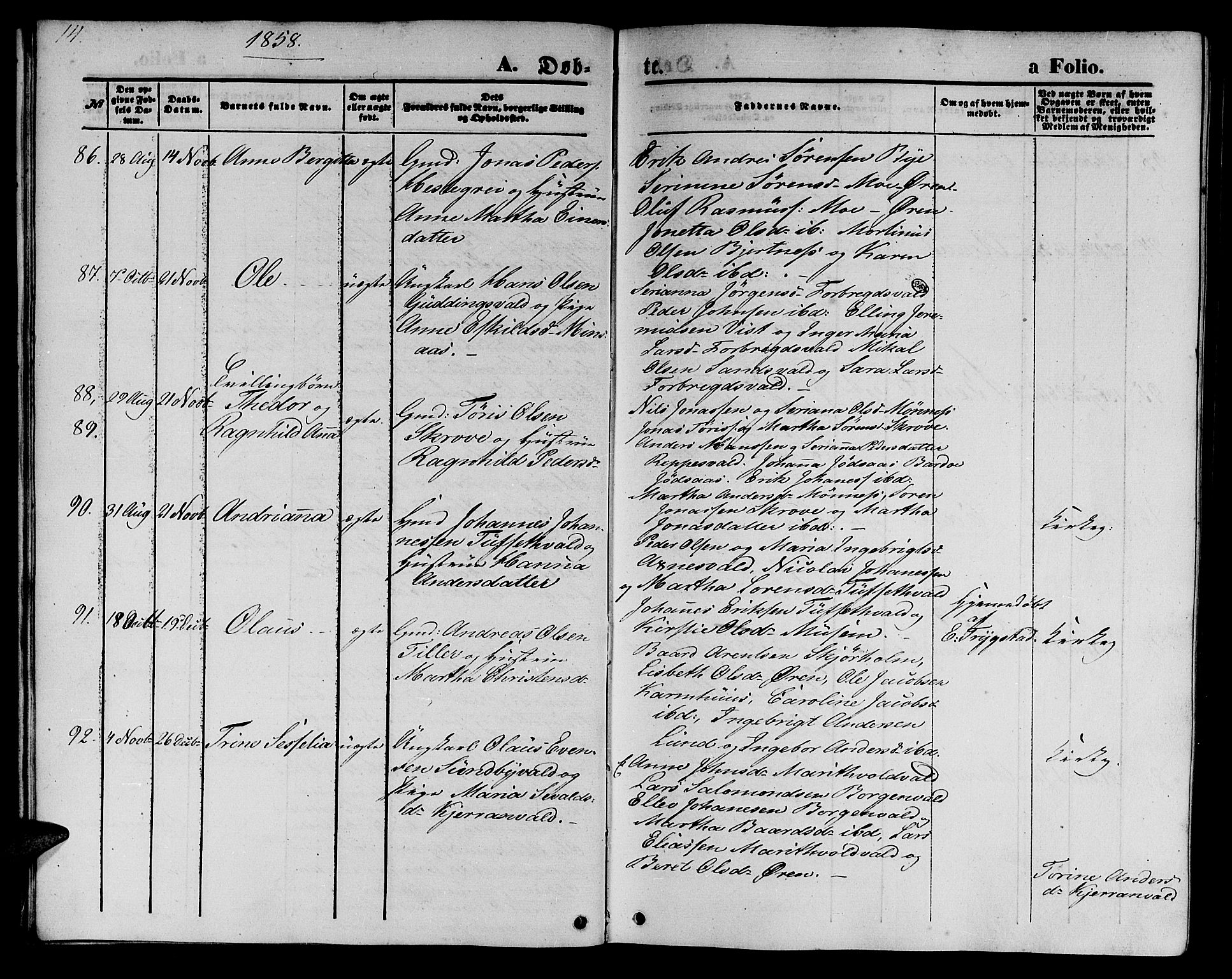 Ministerialprotokoller, klokkerbøker og fødselsregistre - Nord-Trøndelag, AV/SAT-A-1458/723/L0254: Parish register (copy) no. 723C02, 1858-1868, p. 14