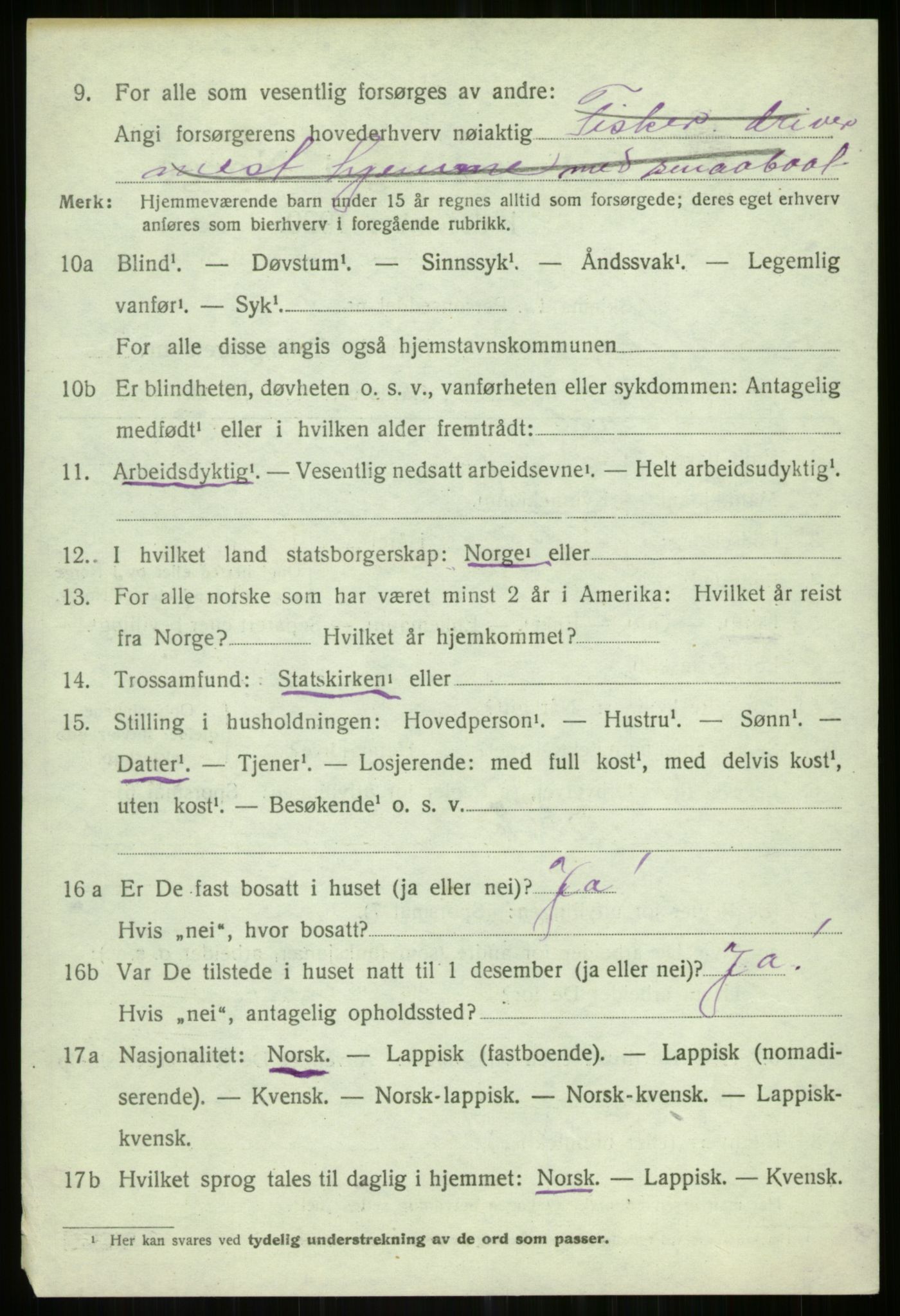 SATØ, 1920 census for Helgøy, 1920, p. 3175