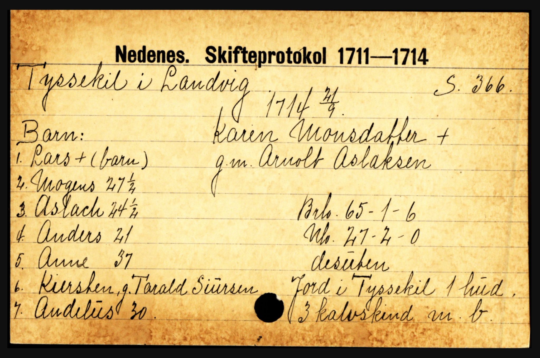 Nedenes sorenskriveri før 1824, AV/SAK-1221-0007/H, p. 31787