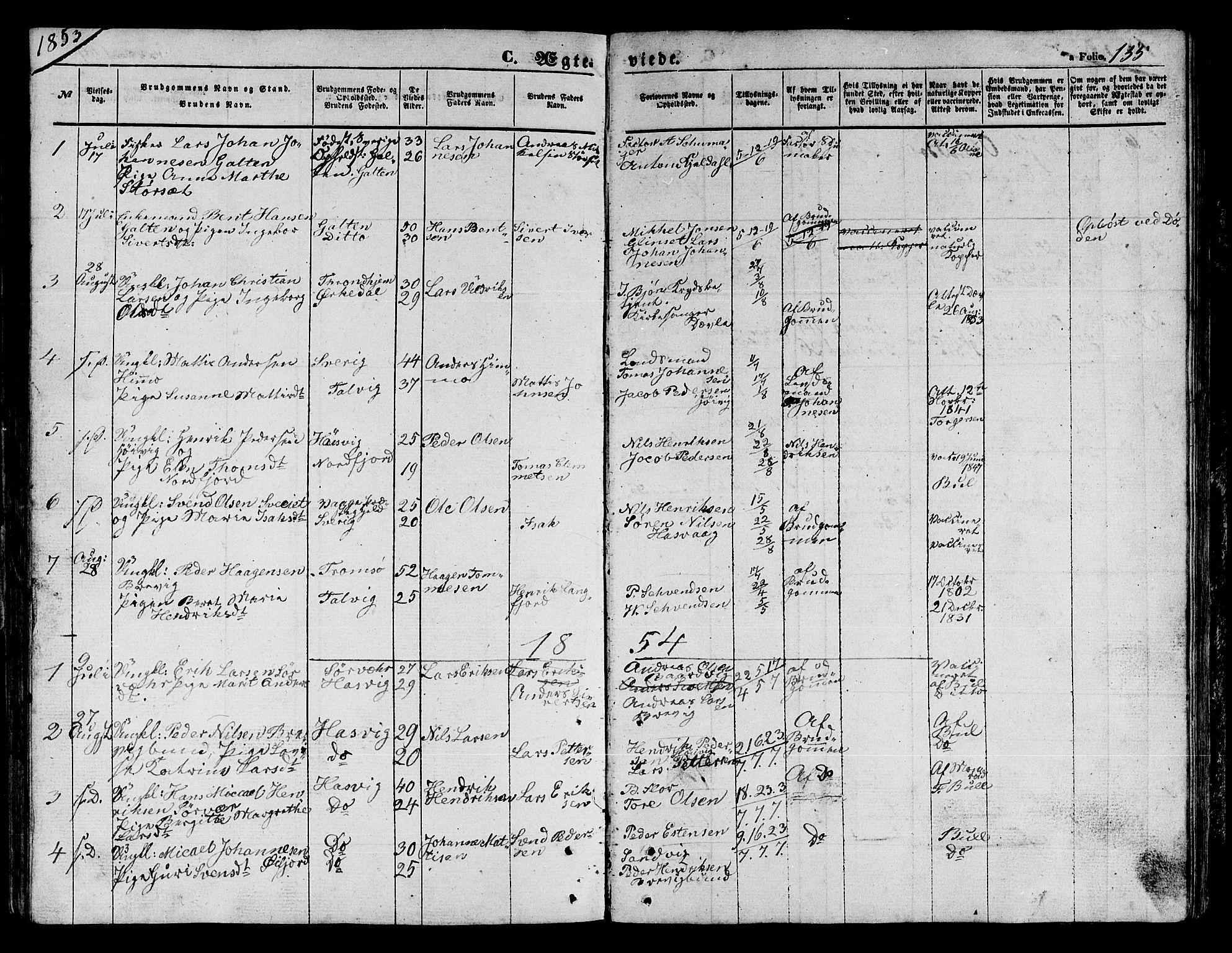 Loppa sokneprestkontor, SATØ/S-1339/H/Hb/L0003klokker: Parish register (copy) no. 3, 1853-1880, p. 155