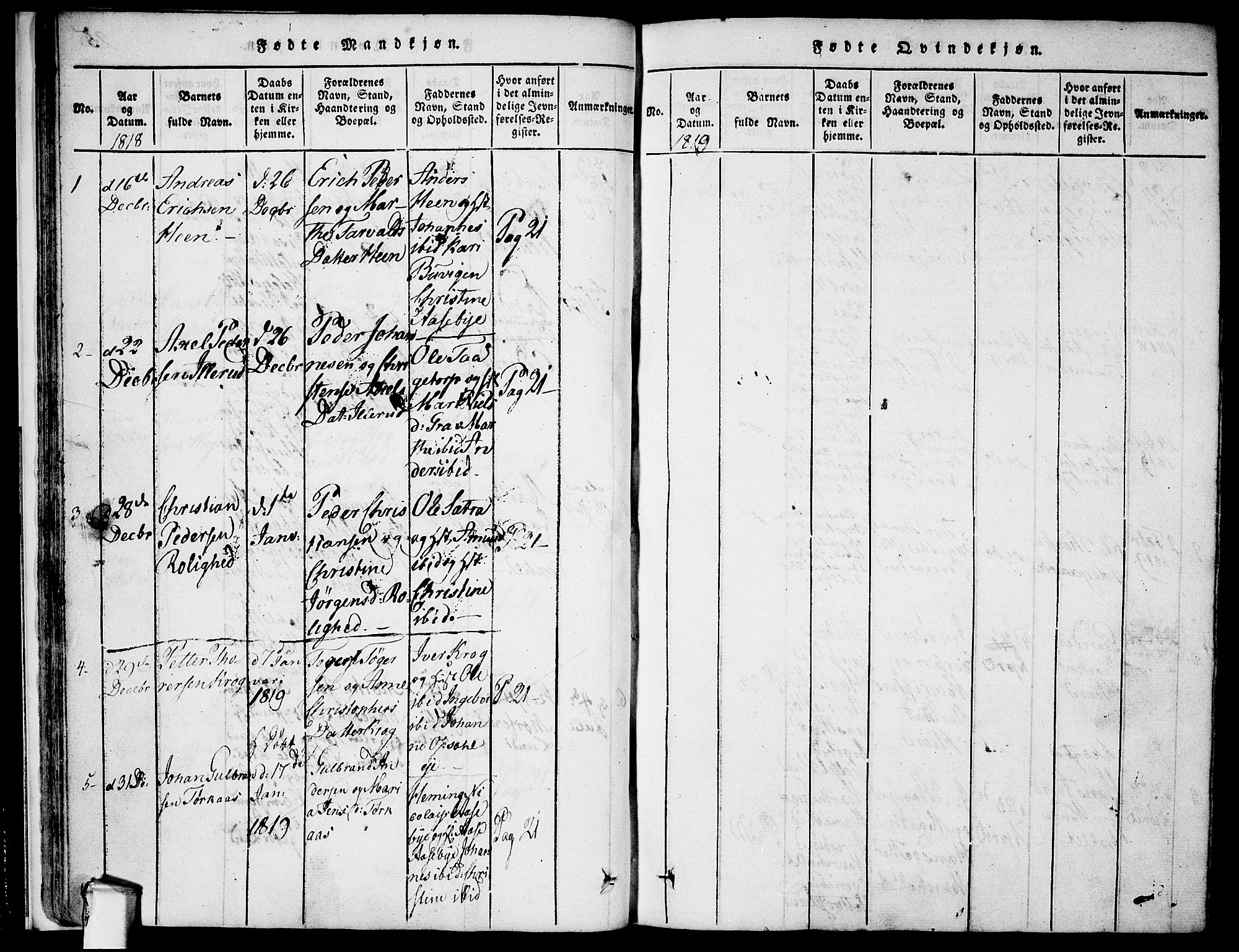 Rødenes prestekontor Kirkebøker, AV/SAO-A-2005/F/Fa/L0004: Parish register (official) no. I 4, 1814-1838, p. 25b