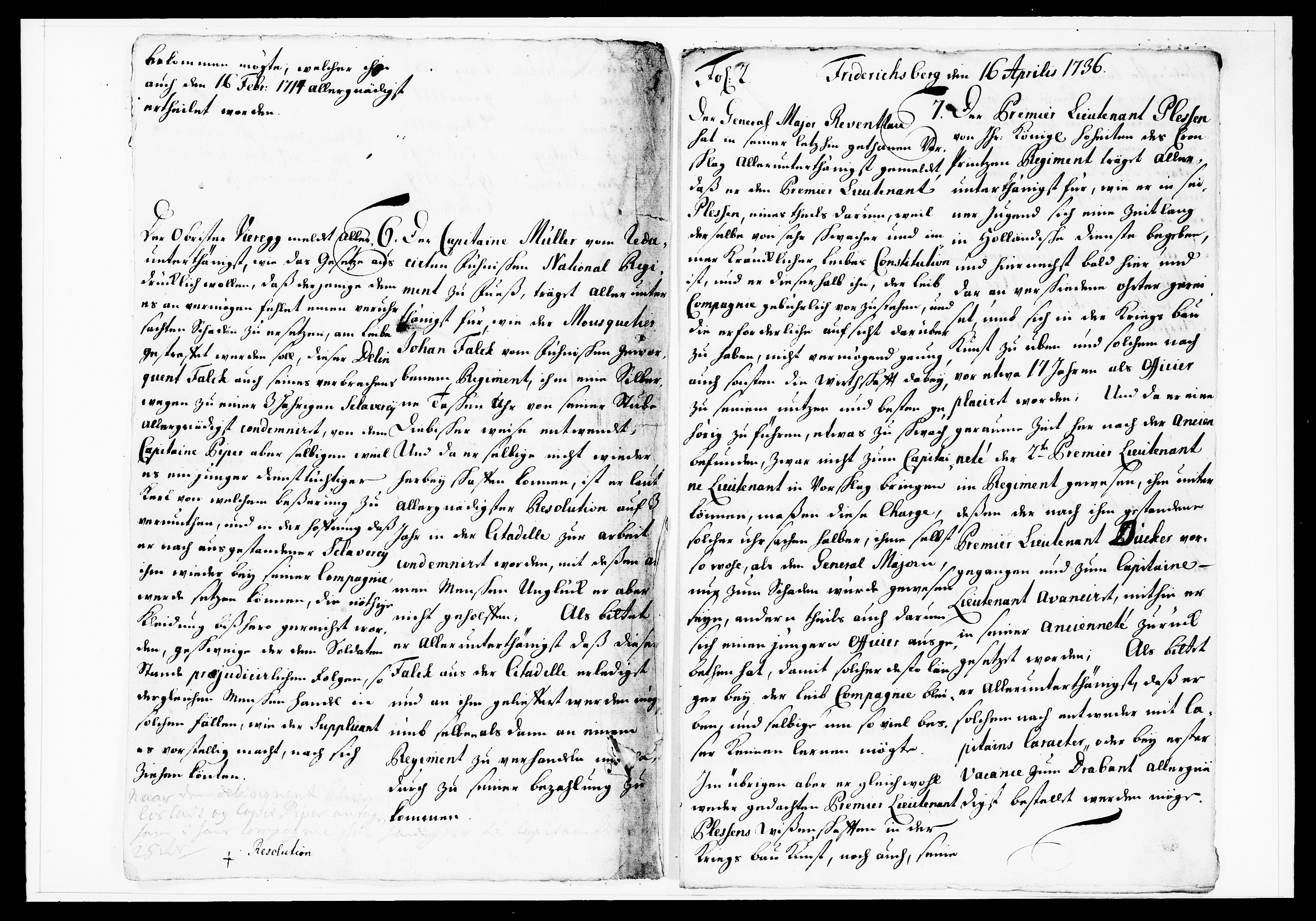 Krigskollegiet, Krigskancelliet, DRA/A-0006/-/1130-1137: Refererede sager, 1736, p. 139