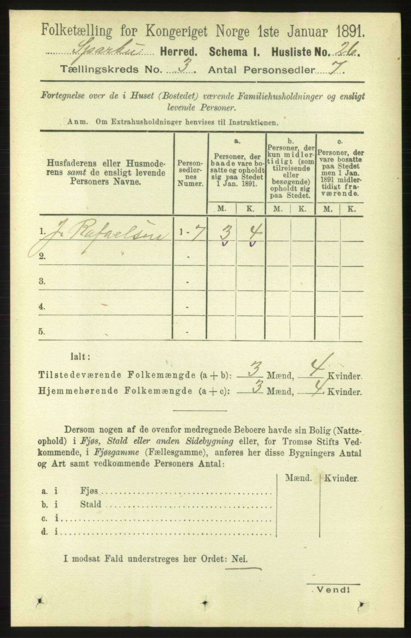 RA, 1891 census for 1731 Sparbu, 1891, p. 821