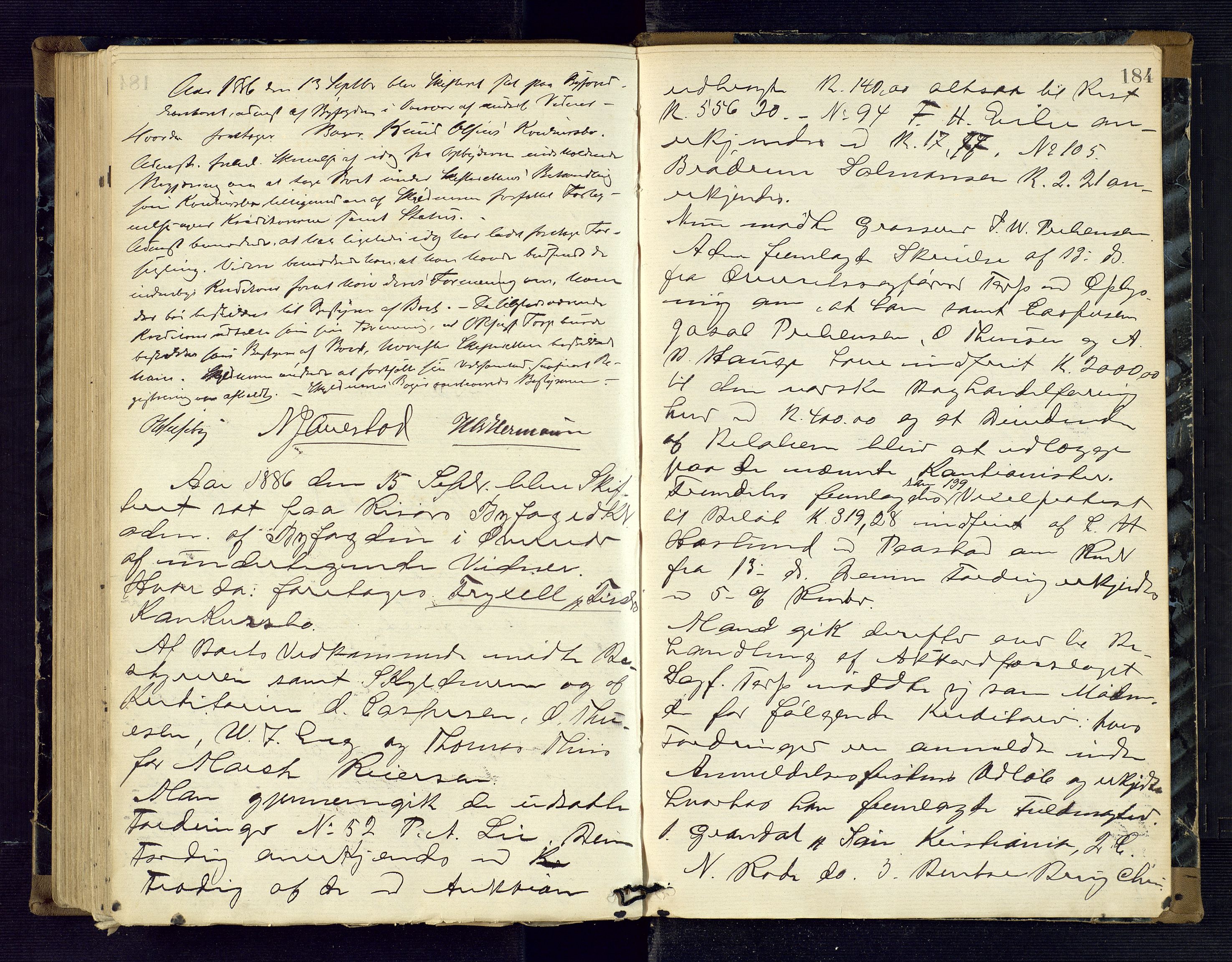 Risør byfogd, AV/SAK-1222-0005/H/Hc/L0004: Skifteprotokoll nr. 3B, 1882-1886, p. 184