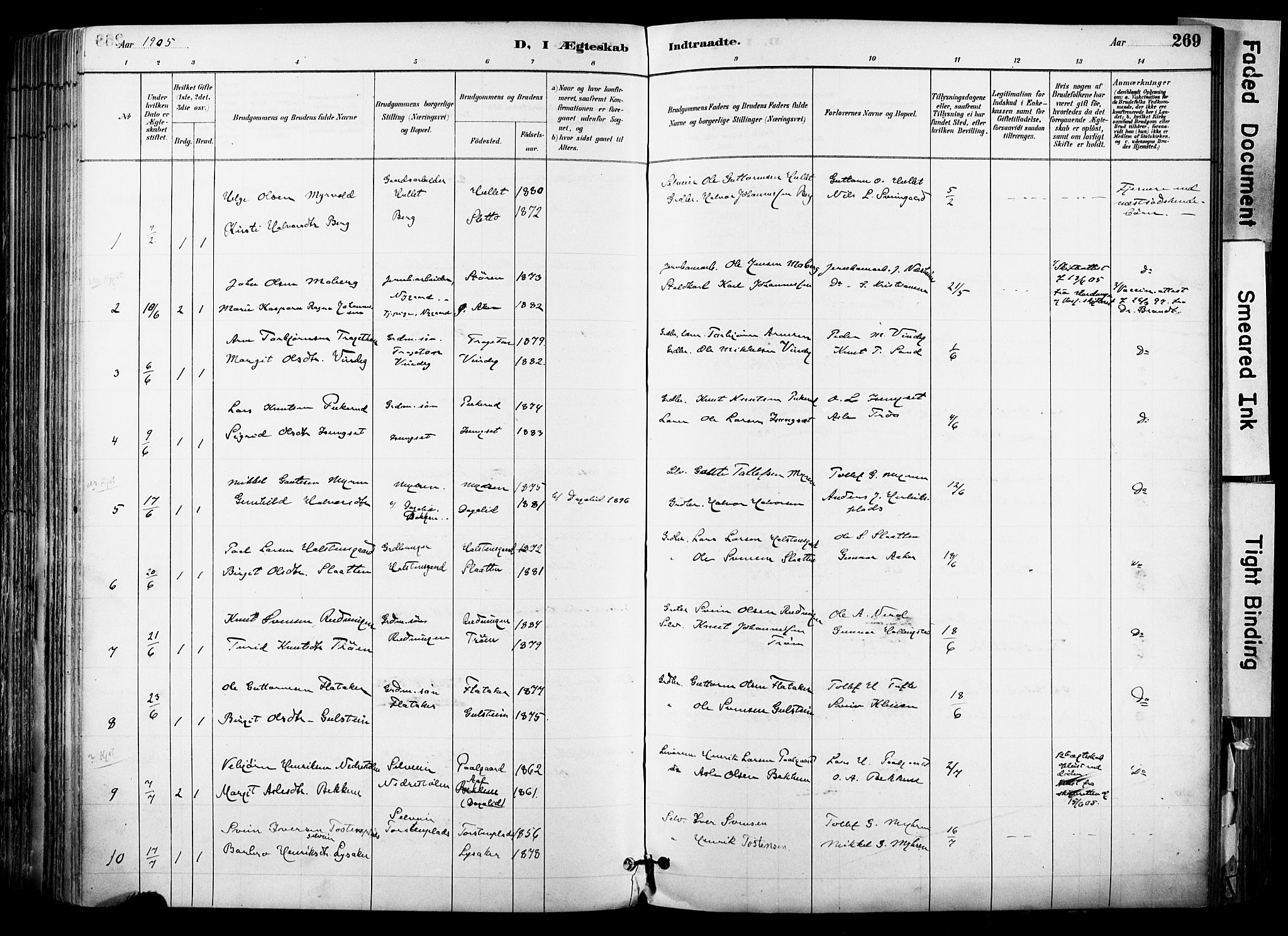 Hol kirkebøker, AV/SAKO-A-227/F/Fa/L0003: Parish register (official) no. I 3, 1887-1918, p. 269