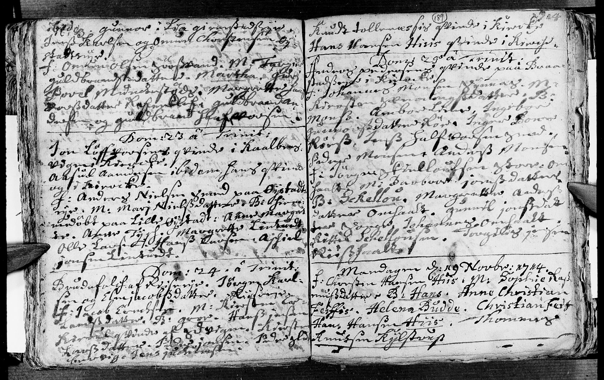 Øyestad sokneprestkontor, AV/SAK-1111-0049/F/Fa/L0002: Parish register (official) no. A 2, 1692-1722, p. 189