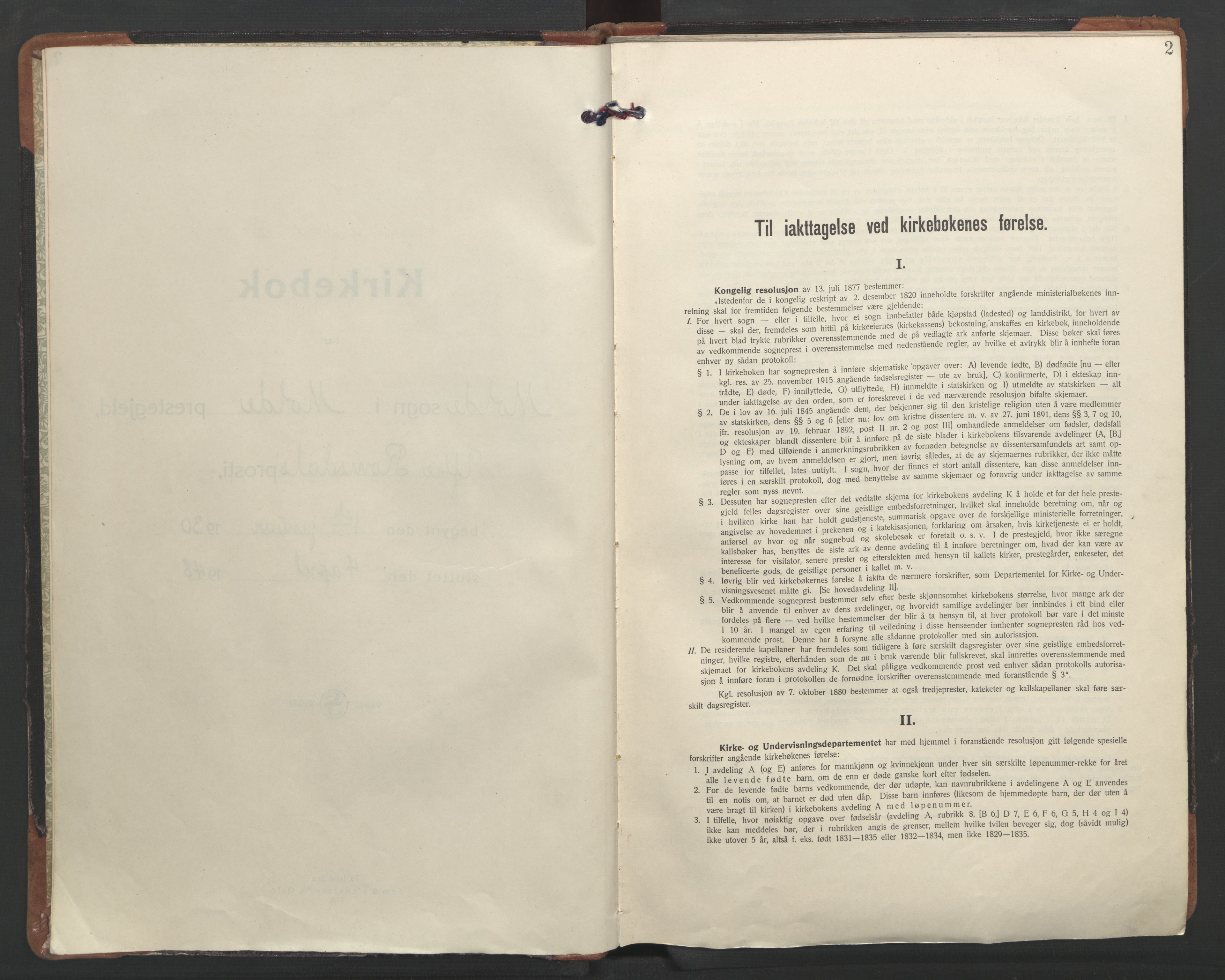 Ministerialprotokoller, klokkerbøker og fødselsregistre - Møre og Romsdal, SAT/A-1454/558/L0699: Parish register (official) no. 558A13, 1930-1948, p. 2