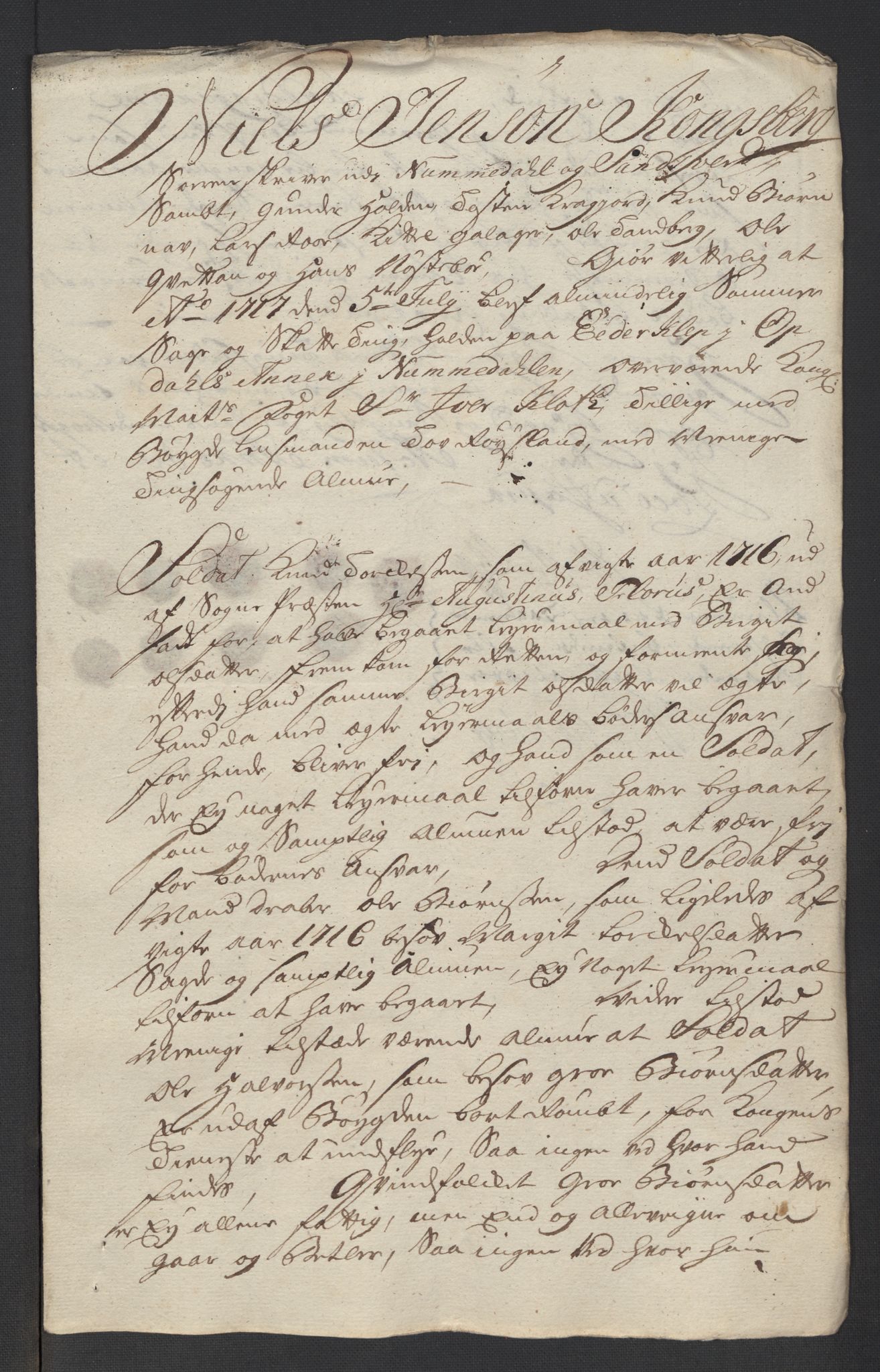 Rentekammeret inntil 1814, Reviderte regnskaper, Fogderegnskap, AV/RA-EA-4092/R24/L1592: Fogderegnskap Numedal og Sandsvær, 1716, p. 397