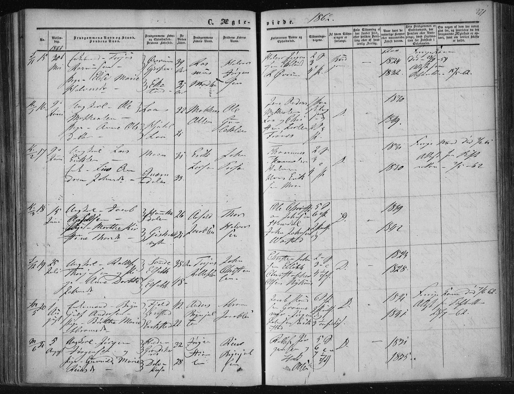 Solum kirkebøker, SAKO/A-306/F/Fa/L0007: Parish register (official) no. I 7, 1856-1864, p. 271