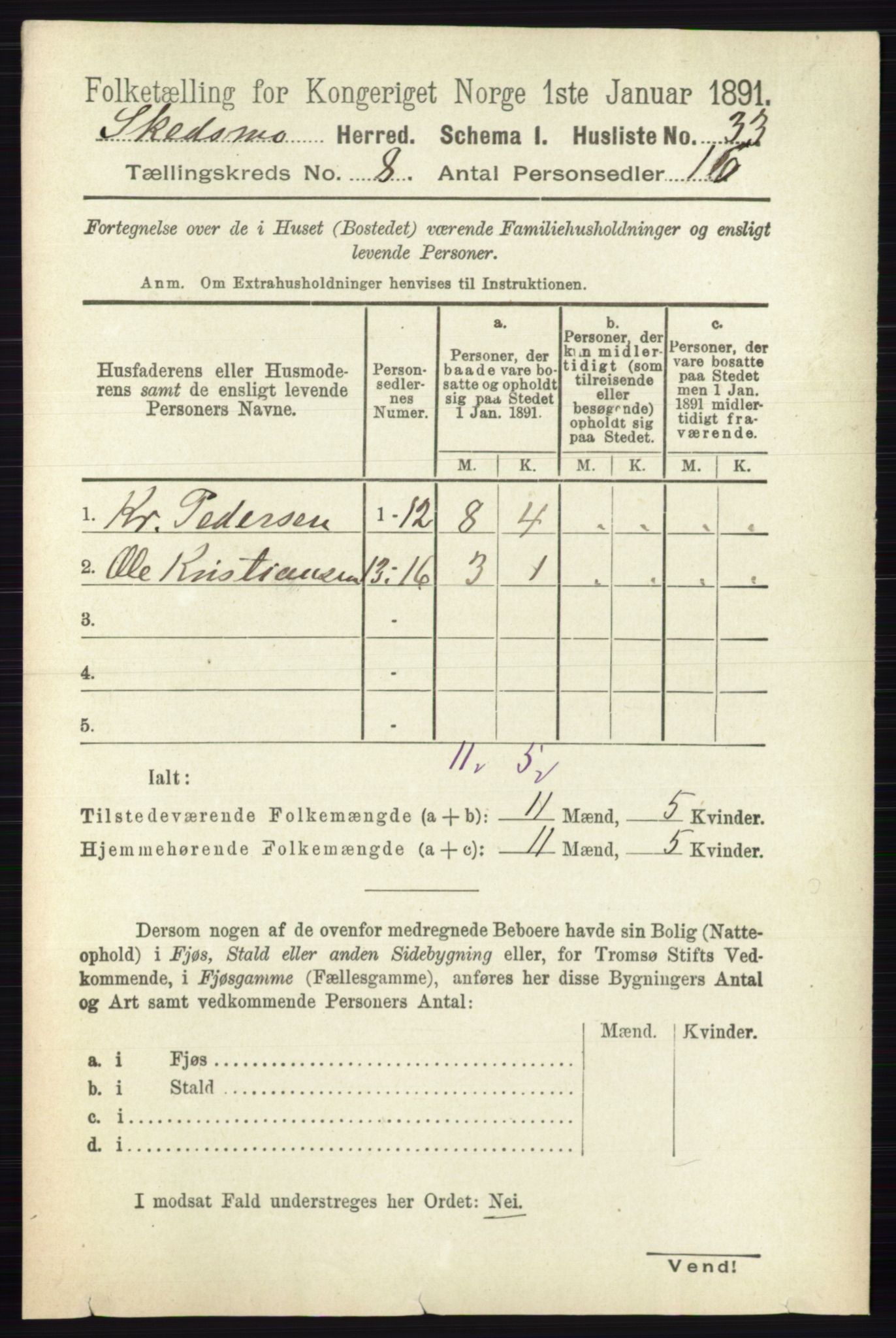 RA, 1891 census for 0231 Skedsmo, 1891, p. 3843