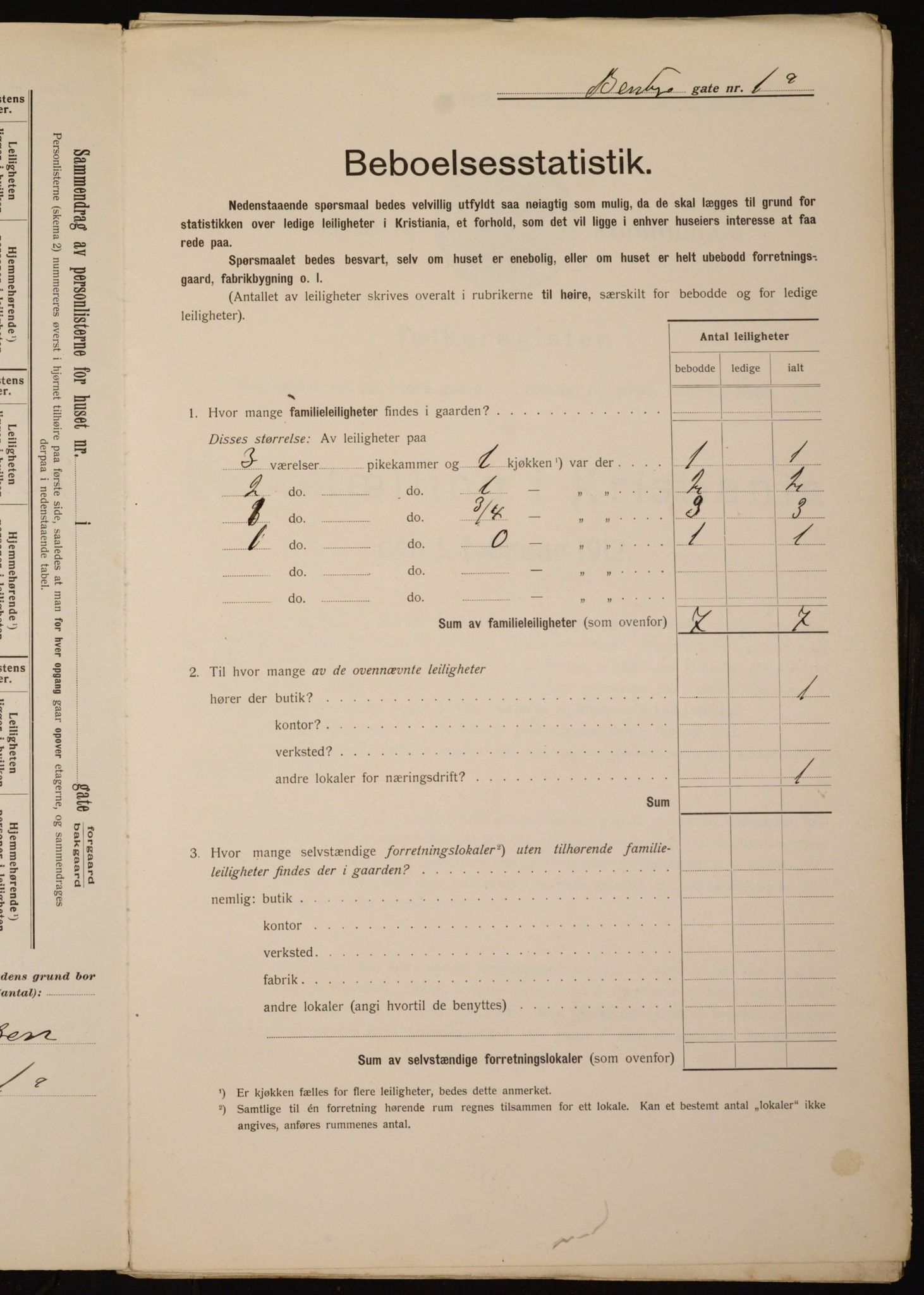 OBA, Municipal Census 1912 for Kristiania, 1912, p. 3490