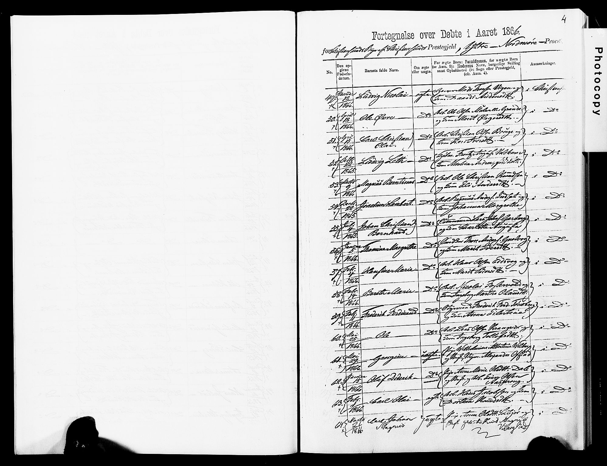 Ministerialprotokoller, klokkerbøker og fødselsregistre - Møre og Romsdal, AV/SAT-A-1454/572/L0857: Parish register (official) no. 572D01, 1866-1872, p. 4