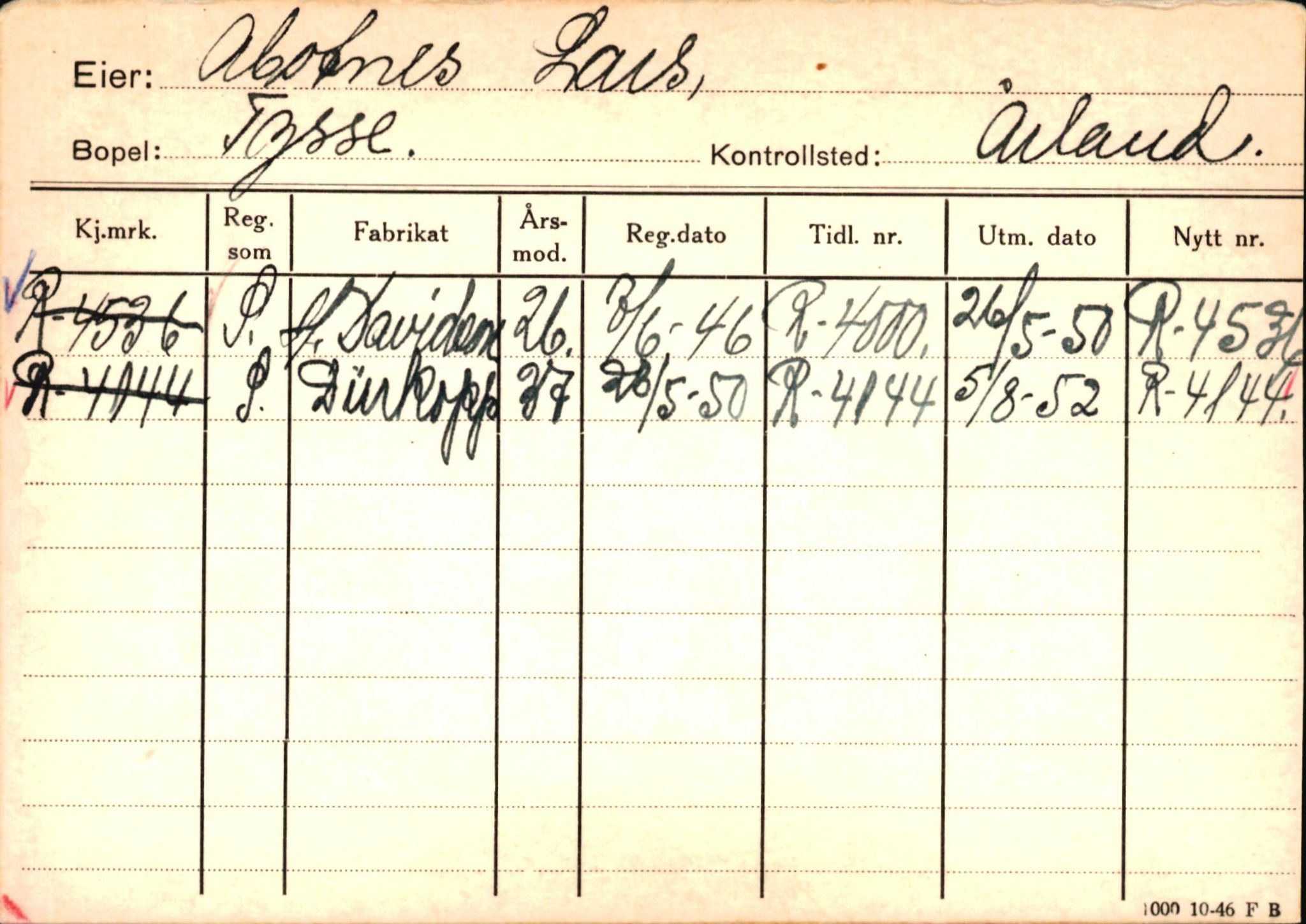 Statens vegvesen, Hordaland vegkontor, AV/SAB-A-5201/2/Ha/L0001: R-eierkort A, 1920-1971, p. 32