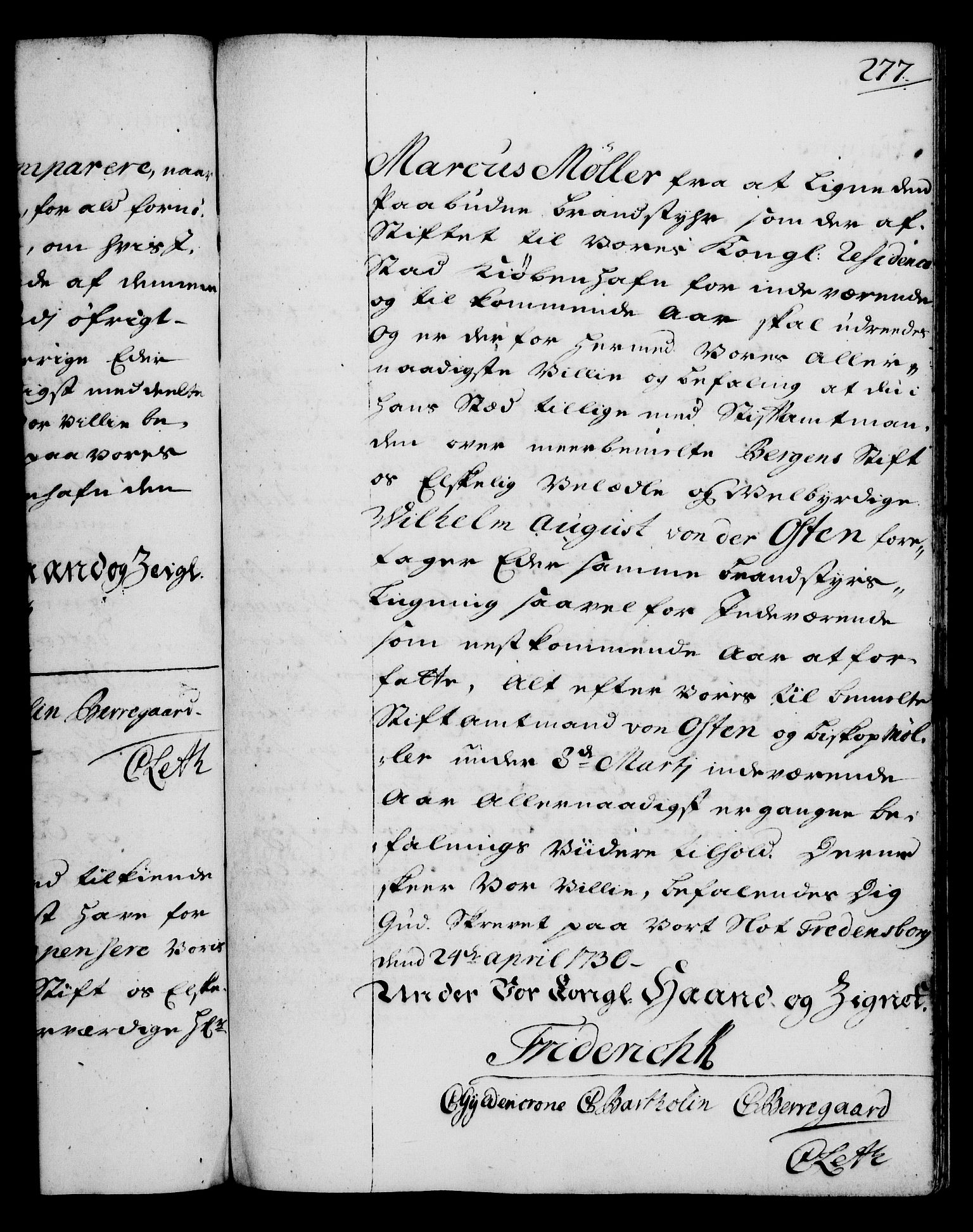 Rentekammeret, Kammerkanselliet, RA/EA-3111/G/Gg/Gga/L0003: Norsk ekspedisjonsprotokoll med register (merket RK 53.3), 1727-1734, p. 277
