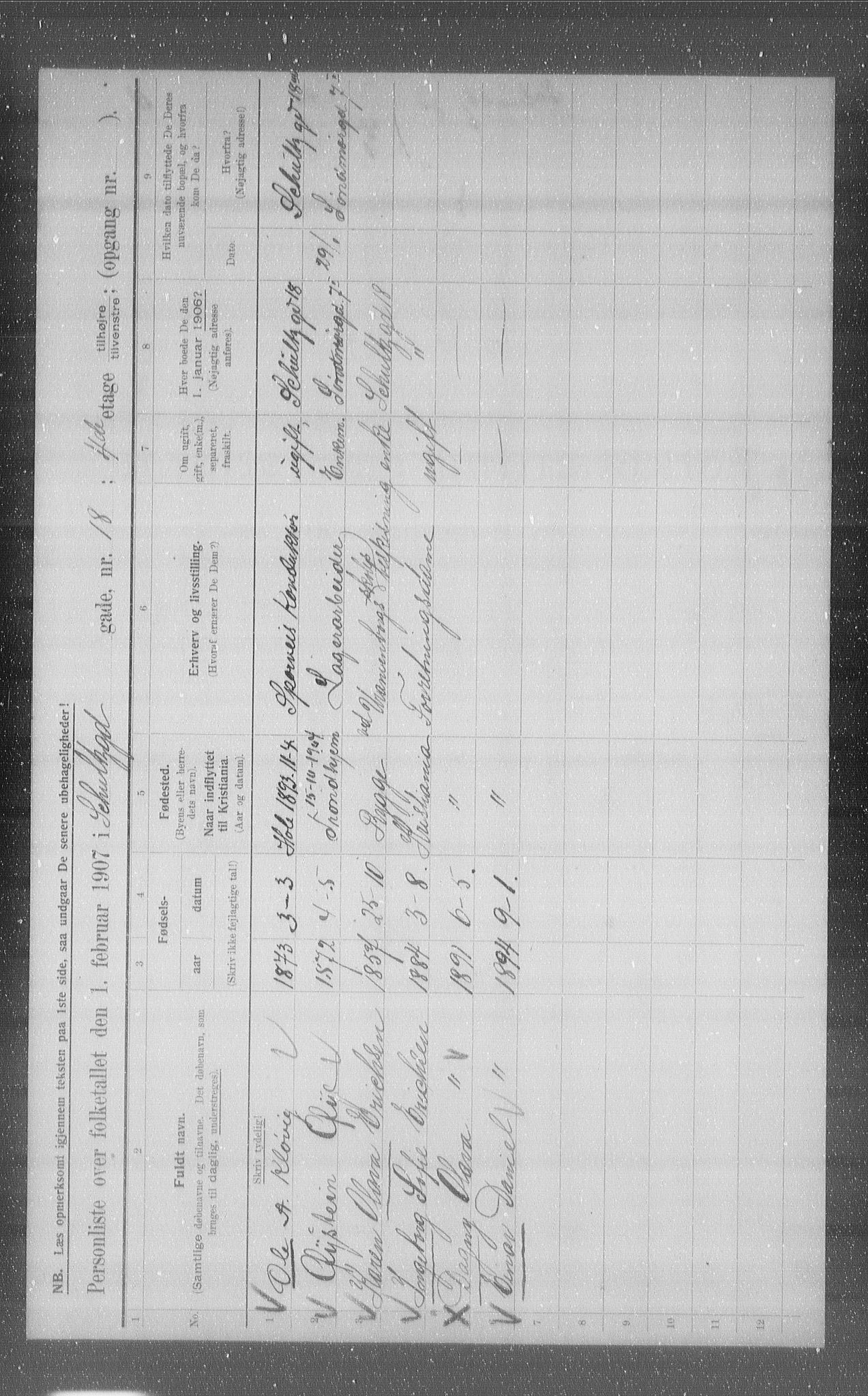 OBA, Municipal Census 1907 for Kristiania, 1907, p. 46386