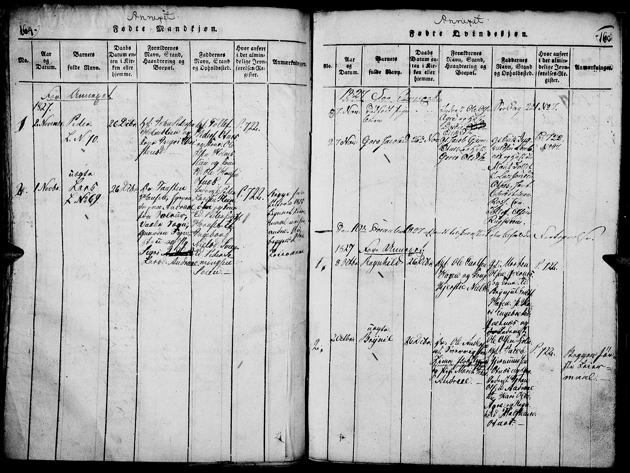 Rendalen prestekontor, SAH/PREST-054/H/Ha/Haa/L0003: Parish register (official) no. 3, 1815-1829, p. 164-165