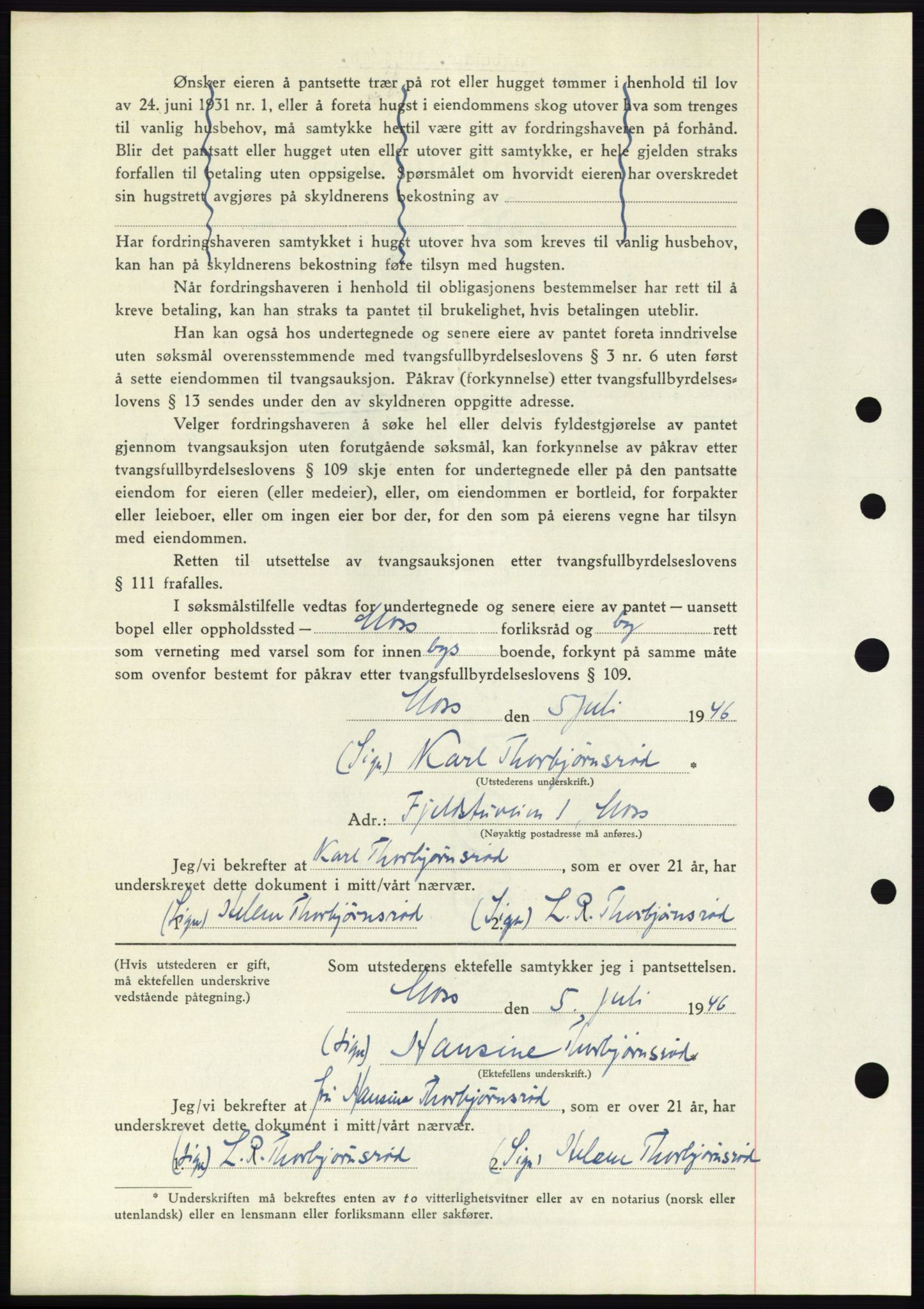 Moss sorenskriveri, SAO/A-10168: Mortgage book no. B15, 1946-1946, Diary no: : 1554/1946
