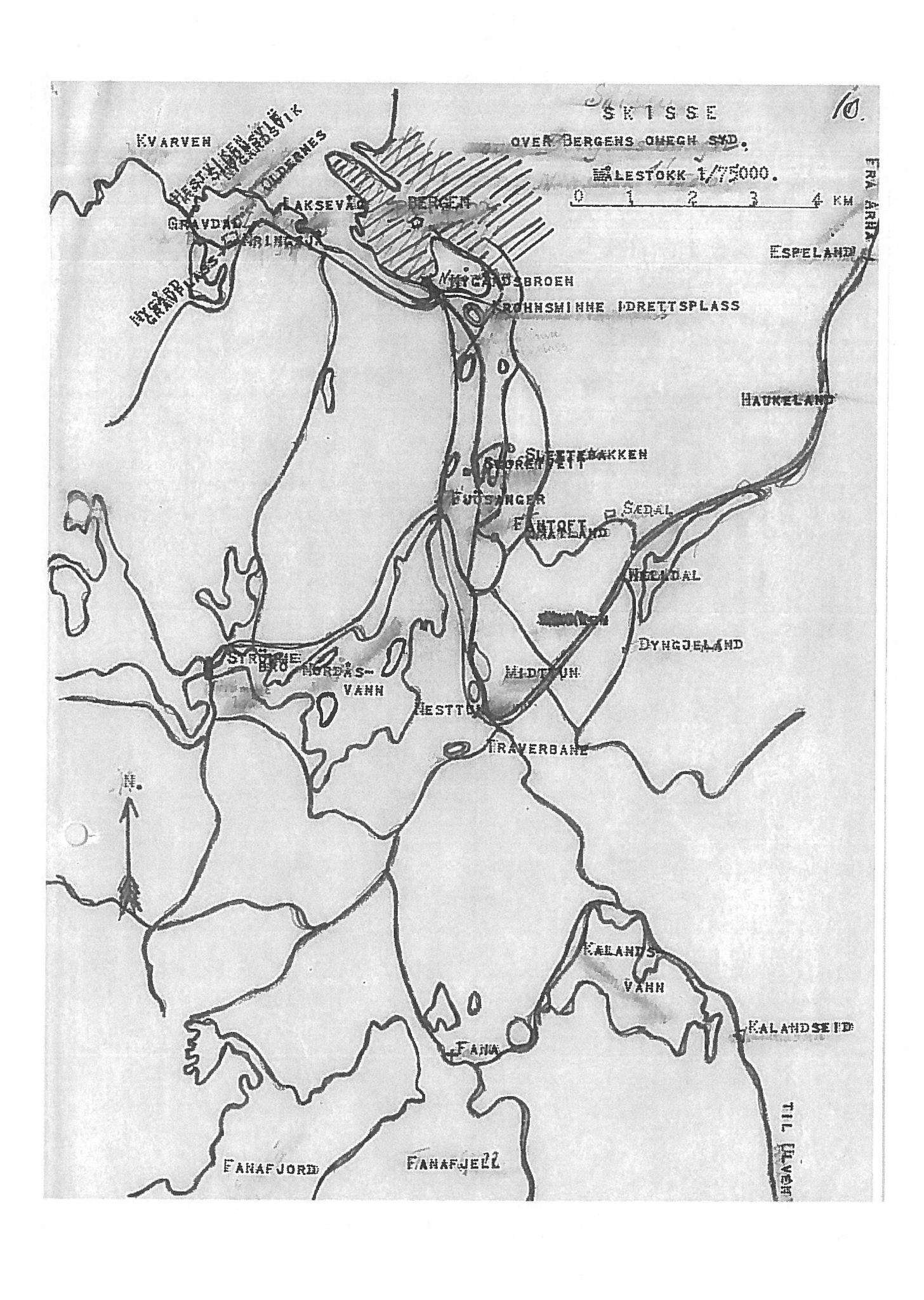 Oberst Sverre Blom - manuskript til krigshistorie, SAB/-/F/L0001: Manuskript "Krigens historie - operasjonene til lands på Vestlandet 1940" av oberst Sverre Blom, 1940, p. 10