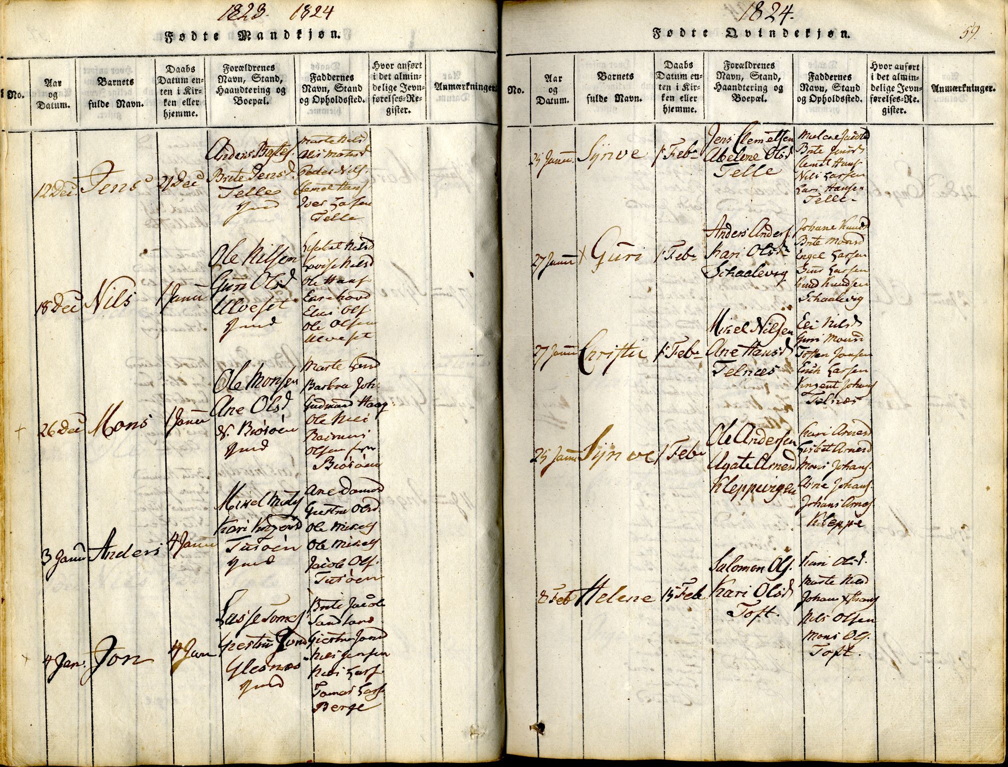Sund sokneprestembete, AV/SAB-A-99930: Parish register (official) no. A 11, 1814-1825, p. 59
