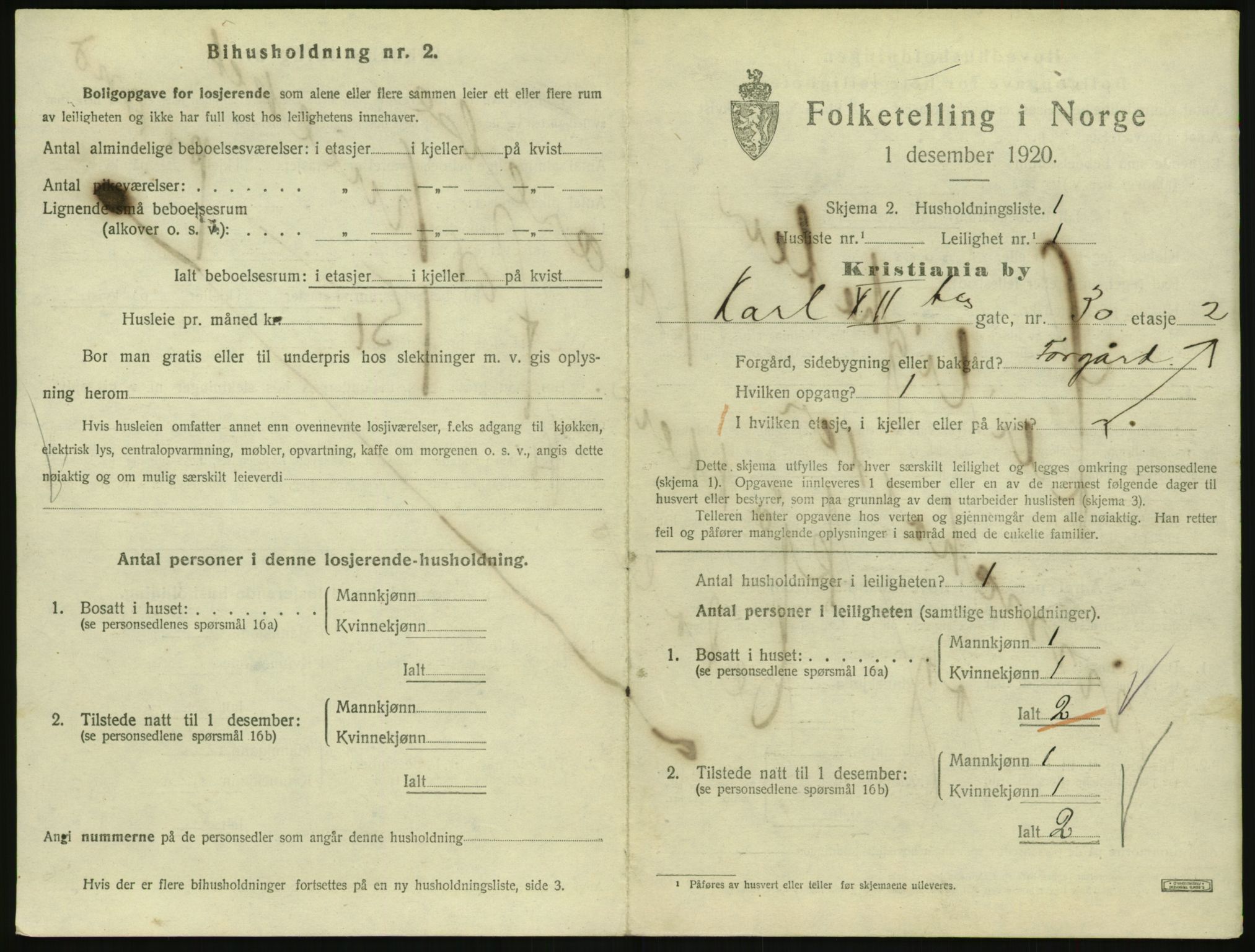 SAO, 1920 census for Kristiania, 1920, p. 49640