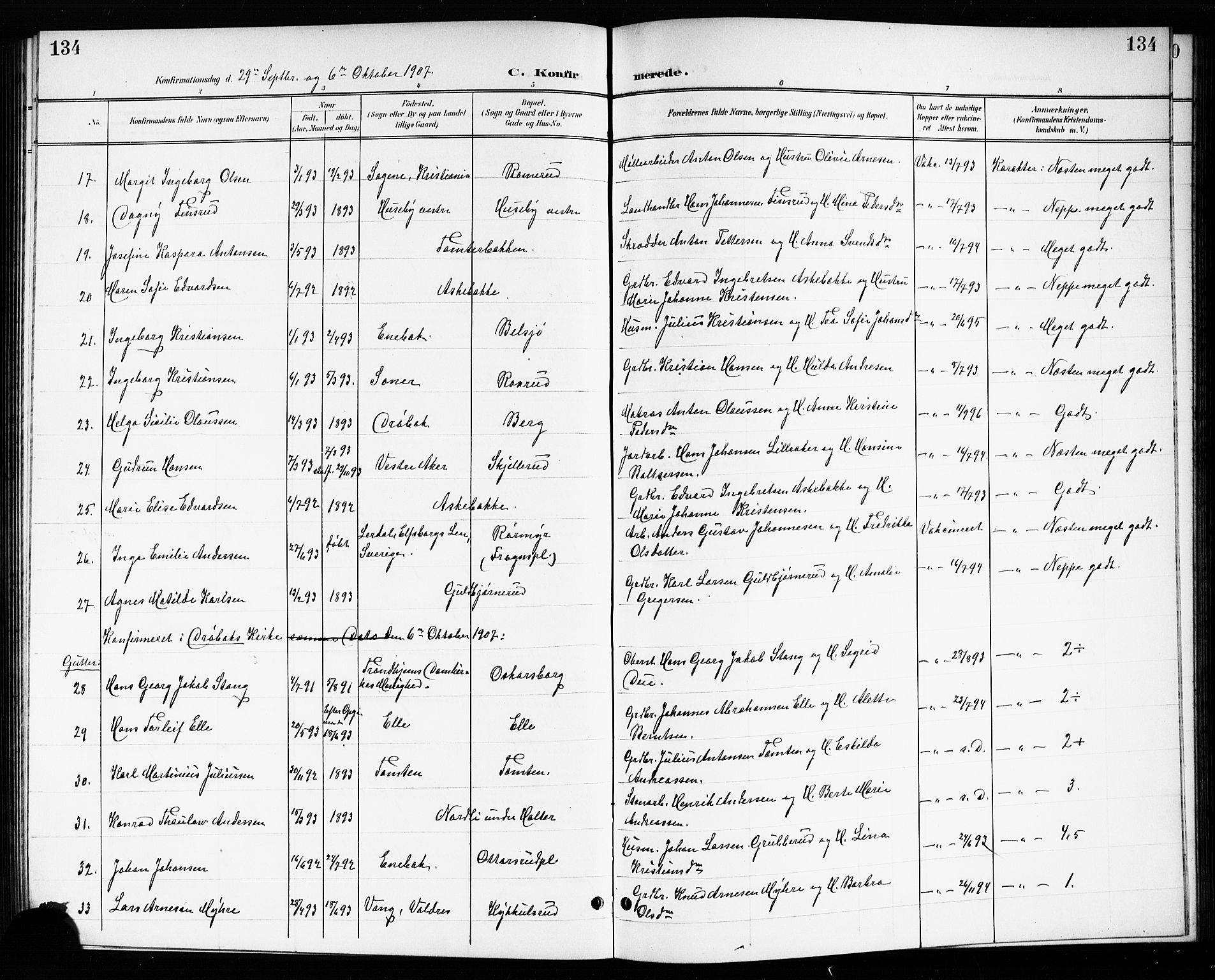 Drøbak prestekontor Kirkebøker, SAO/A-10142a/G/Gb/L0001: Parish register (copy) no. II 1, 1901-1919, p. 134