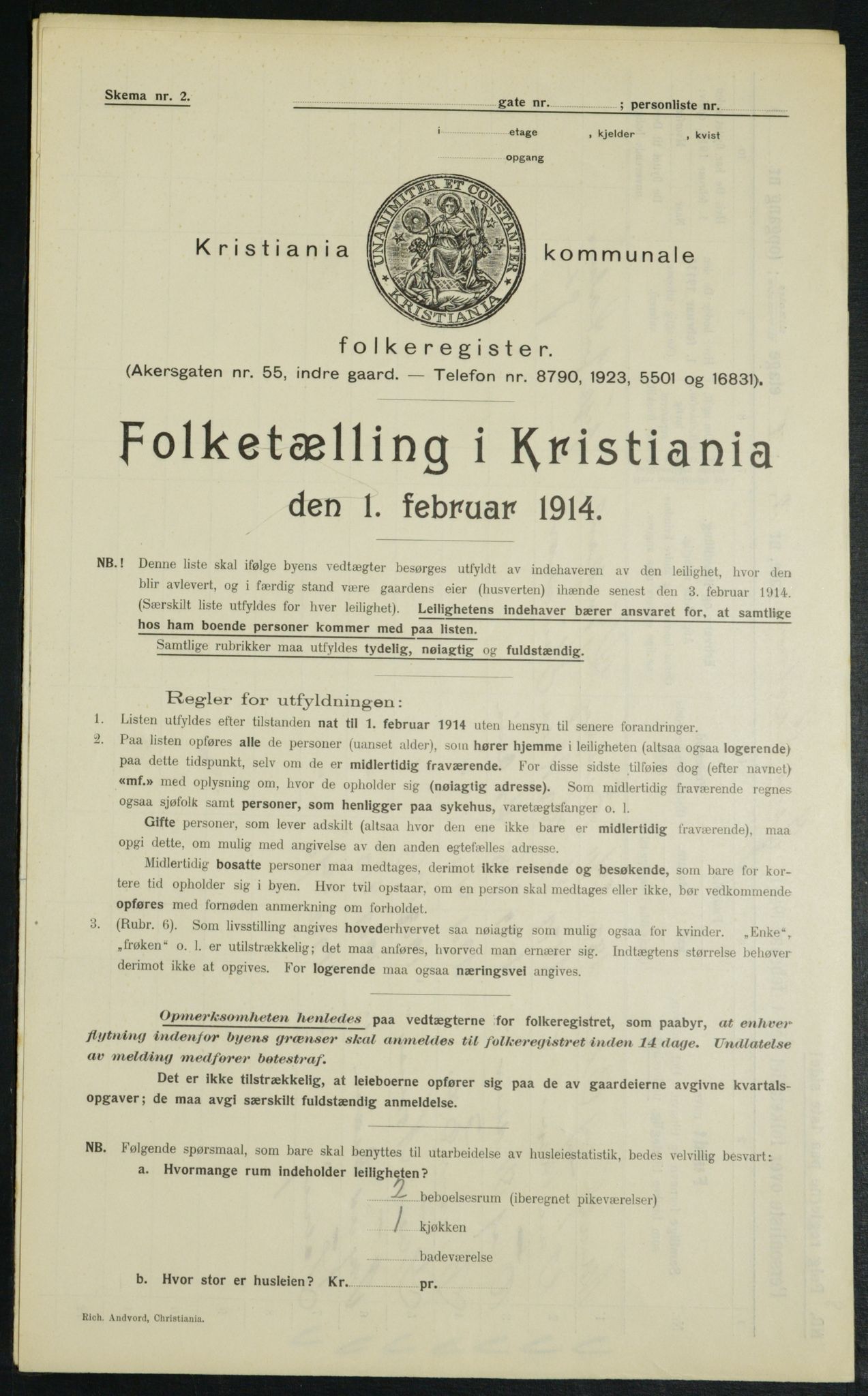 OBA, Municipal Census 1914 for Kristiania, 1914, p. 46989