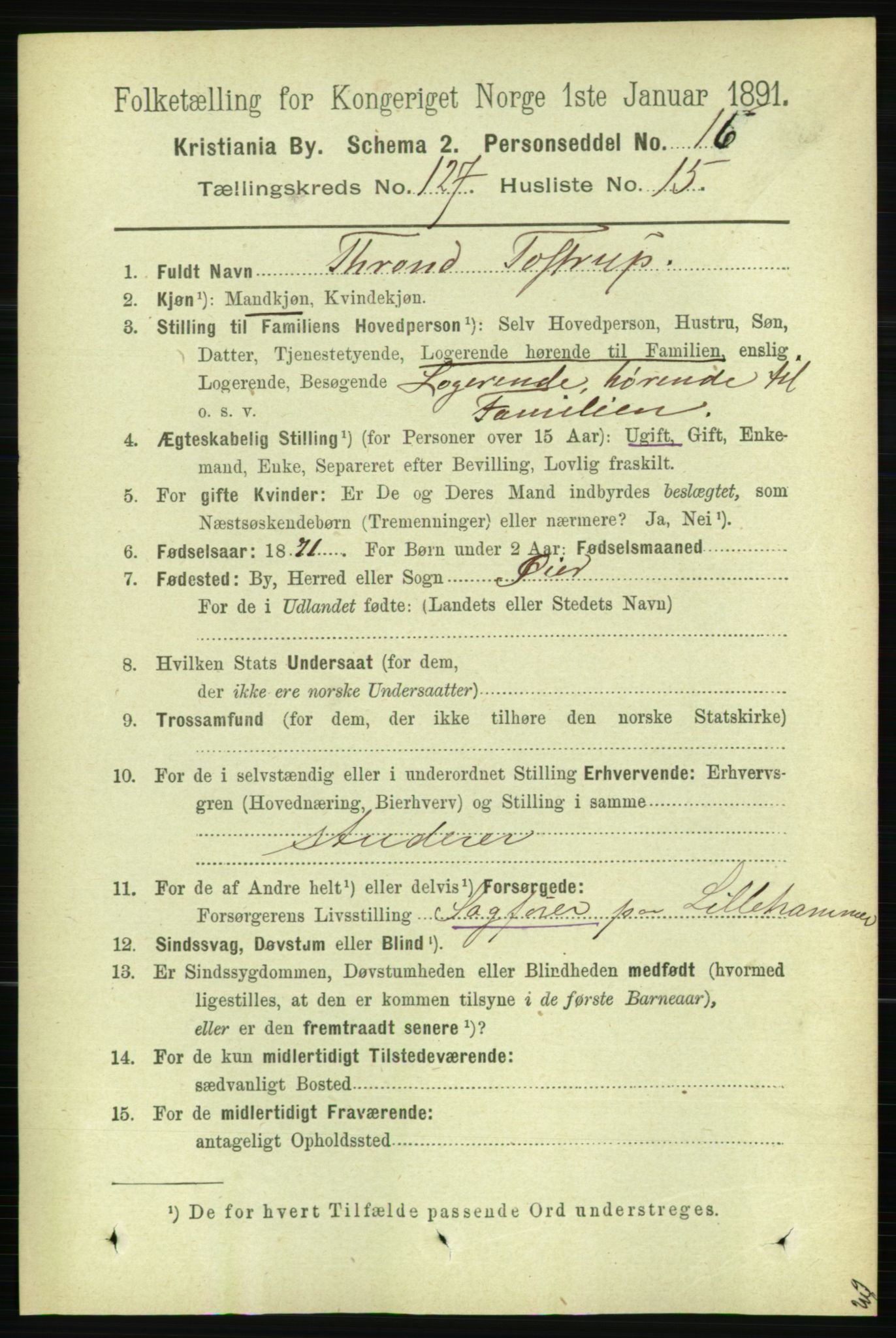 RA, 1891 census for 0301 Kristiania, 1891, p. 68330