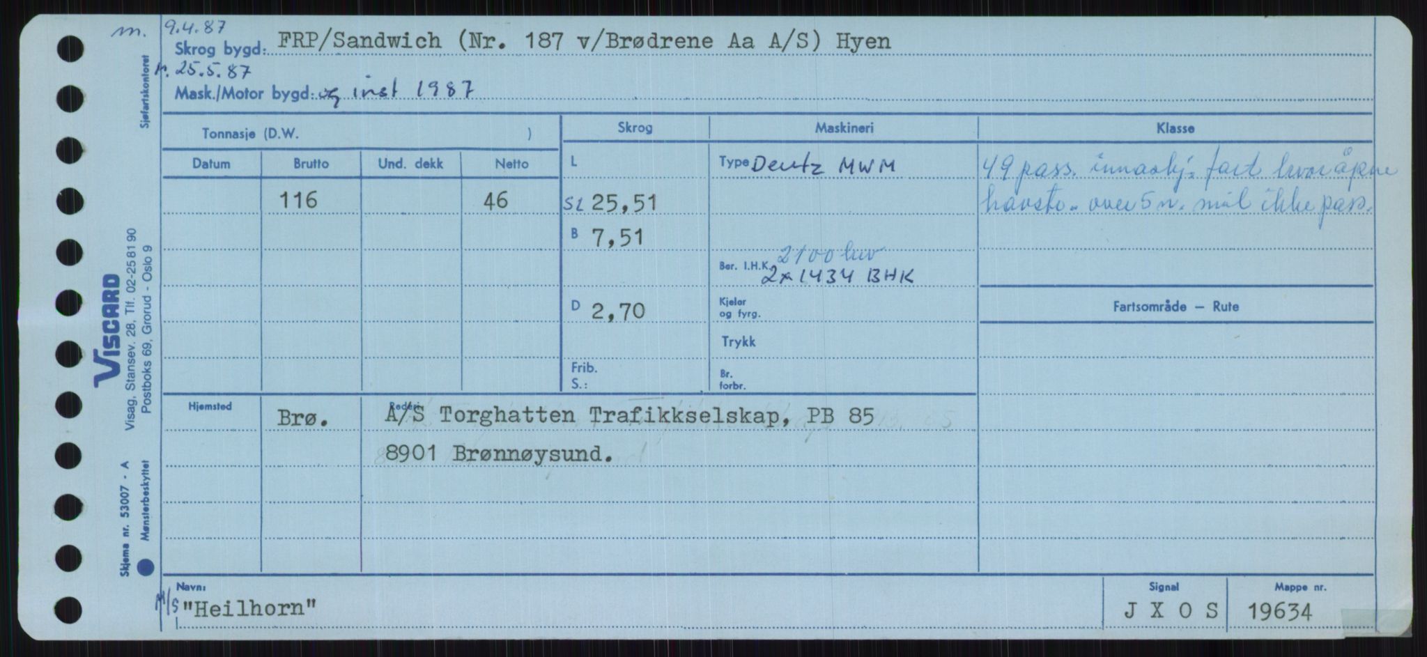 Sjøfartsdirektoratet med forløpere, Skipsmålingen, RA/S-1627/H/Ha/L0002/0002: Fartøy, Eik-Hill / Fartøy, G-Hill, p. 751