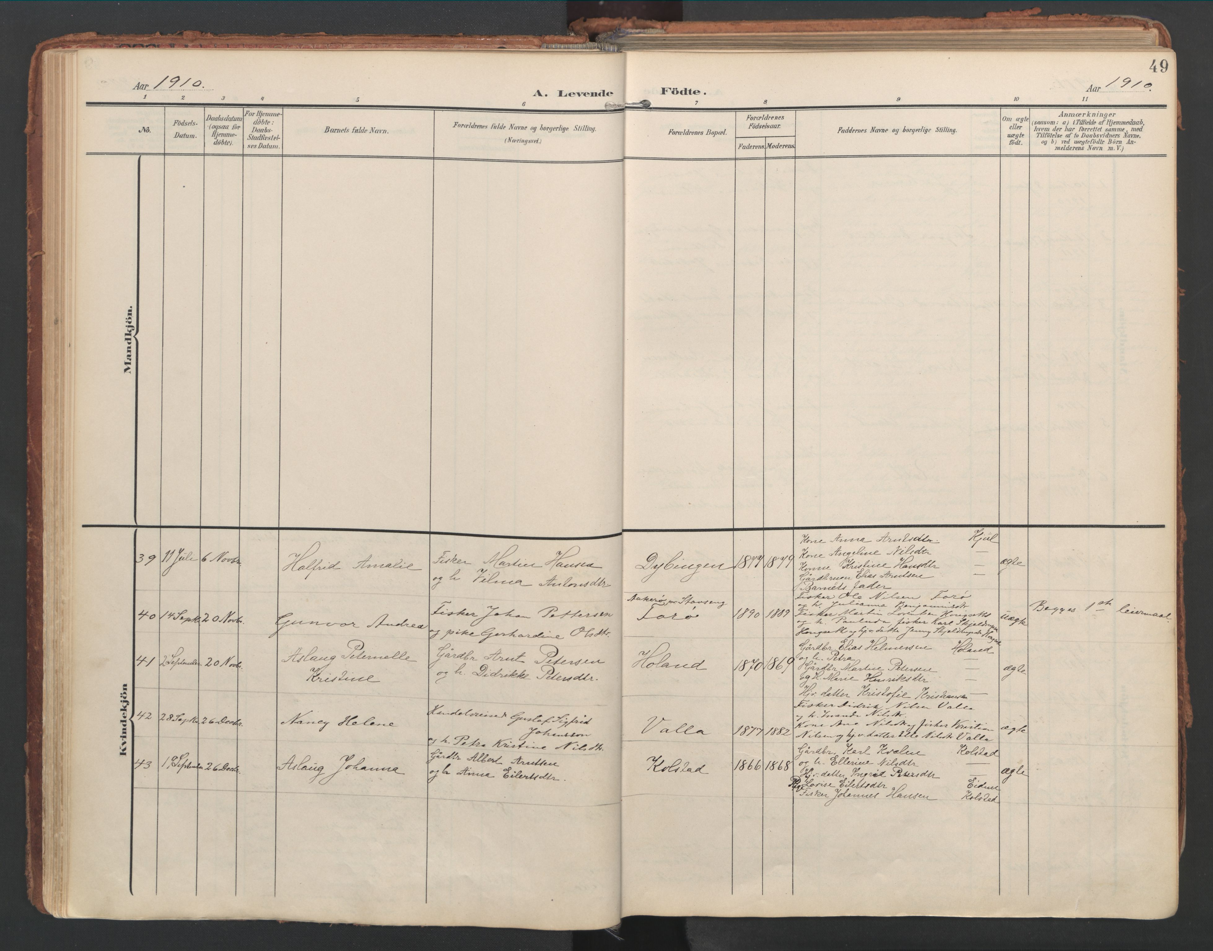 Ministerialprotokoller, klokkerbøker og fødselsregistre - Nordland, AV/SAT-A-1459/816/L0250: Parish register (official) no. 816A16, 1903-1923, p. 49