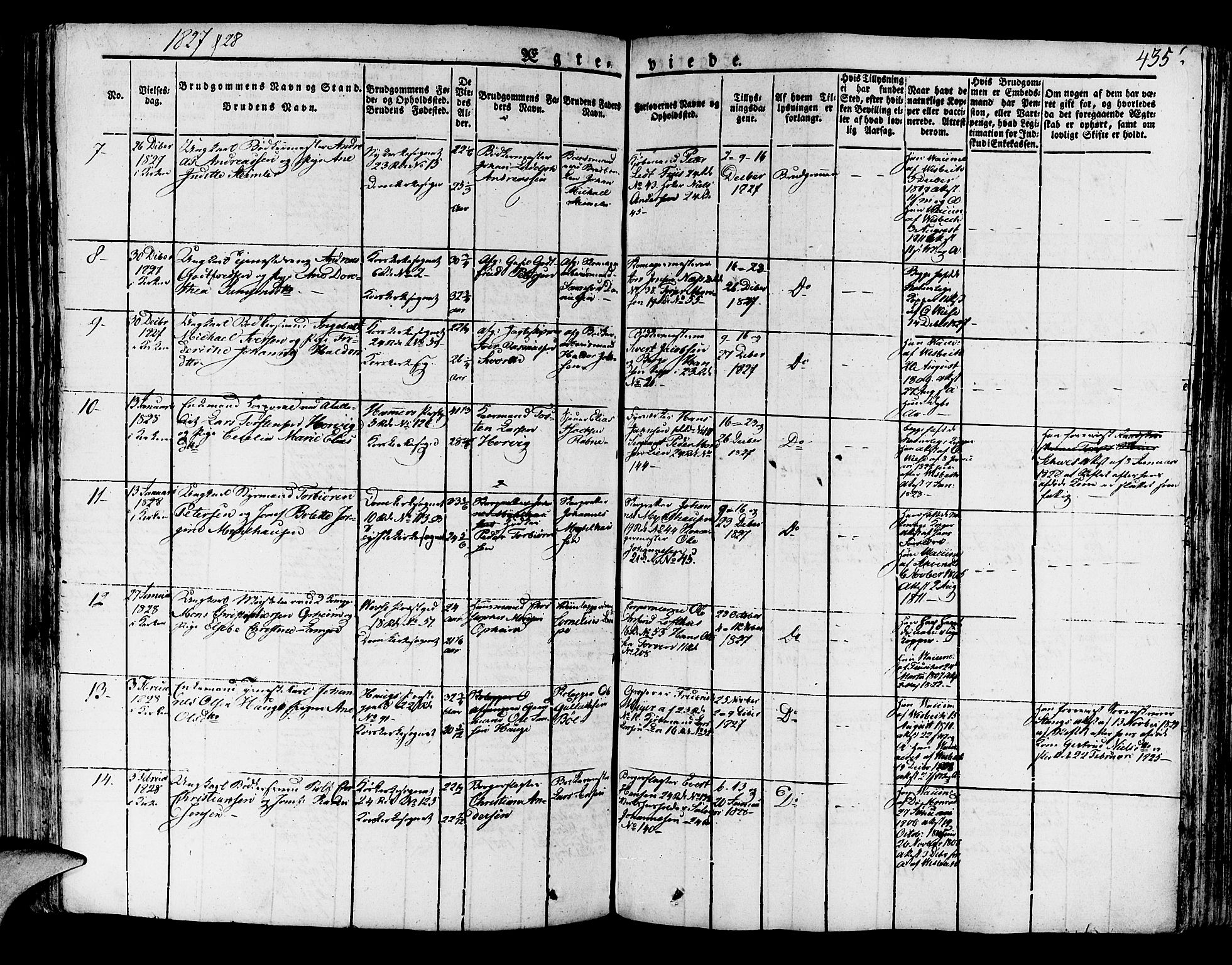 Korskirken sokneprestembete, AV/SAB-A-76101/H/Haa/L0014: Parish register (official) no. A 14, 1823-1835, p. 435