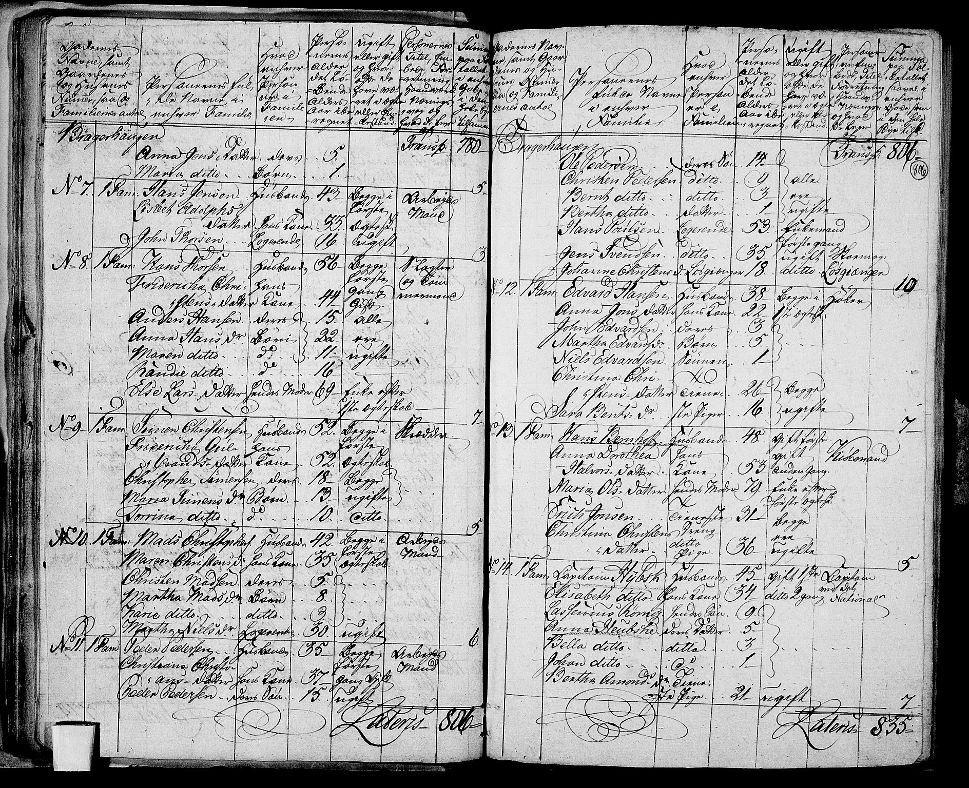 RA, 1801 census for 0602P Bragernes, 1801, p. 805b-806a