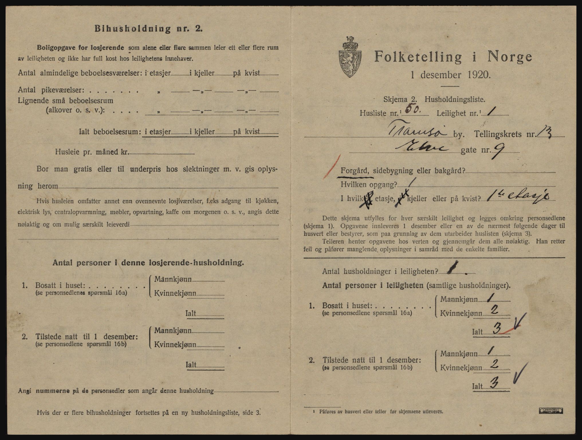 SATØ, 1920 census for Tromsø, 1920, p. 6451