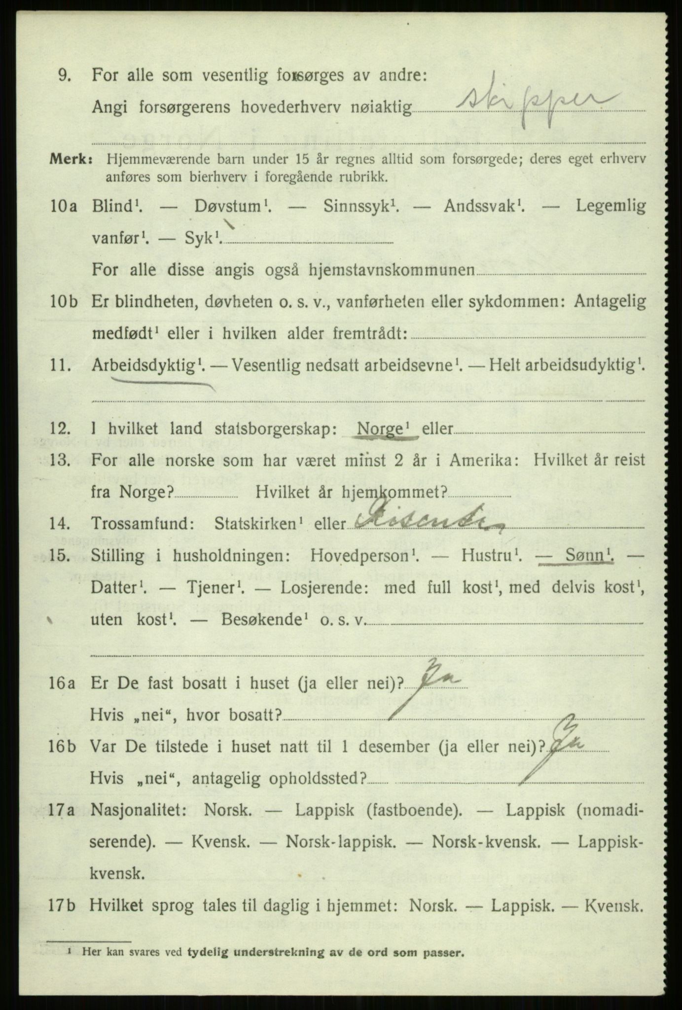 SATØ, 1920 census for Trondenes, 1920, p. 16959