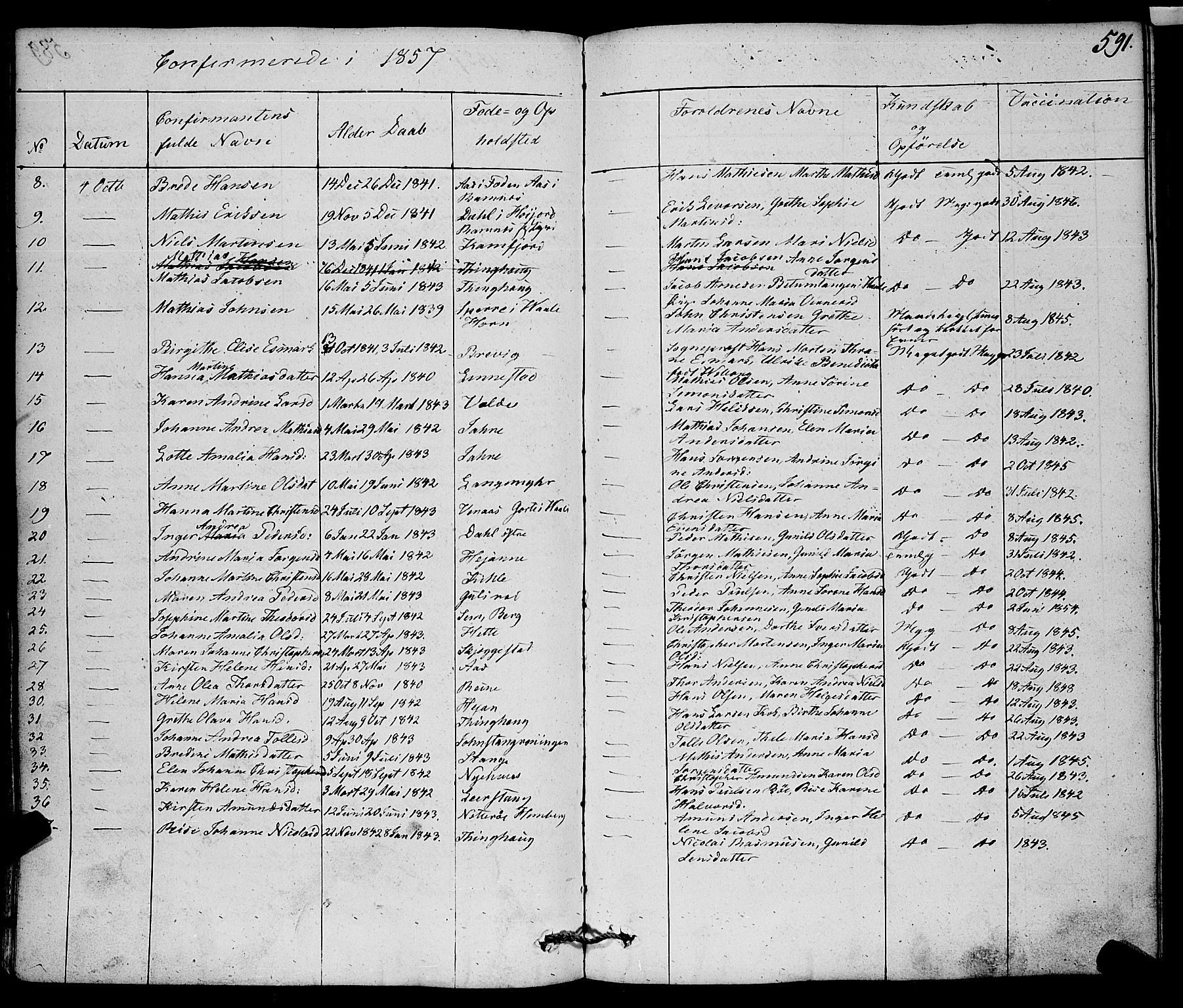 Ramnes kirkebøker, AV/SAKO-A-314/F/Fa/L0005: Parish register (official) no. I 5, 1841-1861, p. 590-591