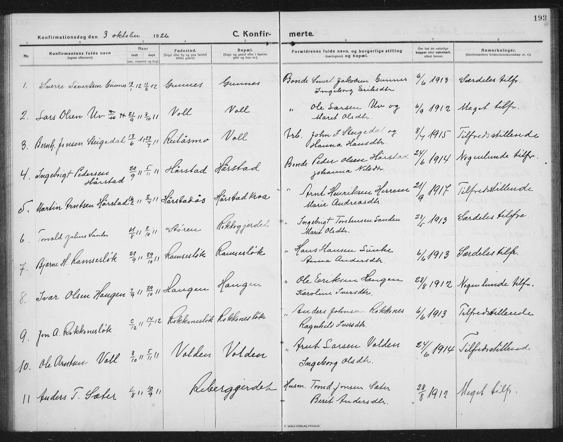 Ministerialprotokoller, klokkerbøker og fødselsregistre - Sør-Trøndelag, SAT/A-1456/674/L0877: Parish register (copy) no. 674C04, 1913-1940, p. 193
