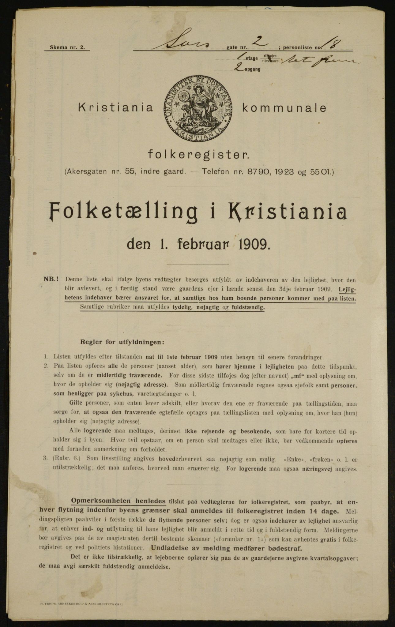 OBA, Municipal Census 1909 for Kristiania, 1909, p. 81146