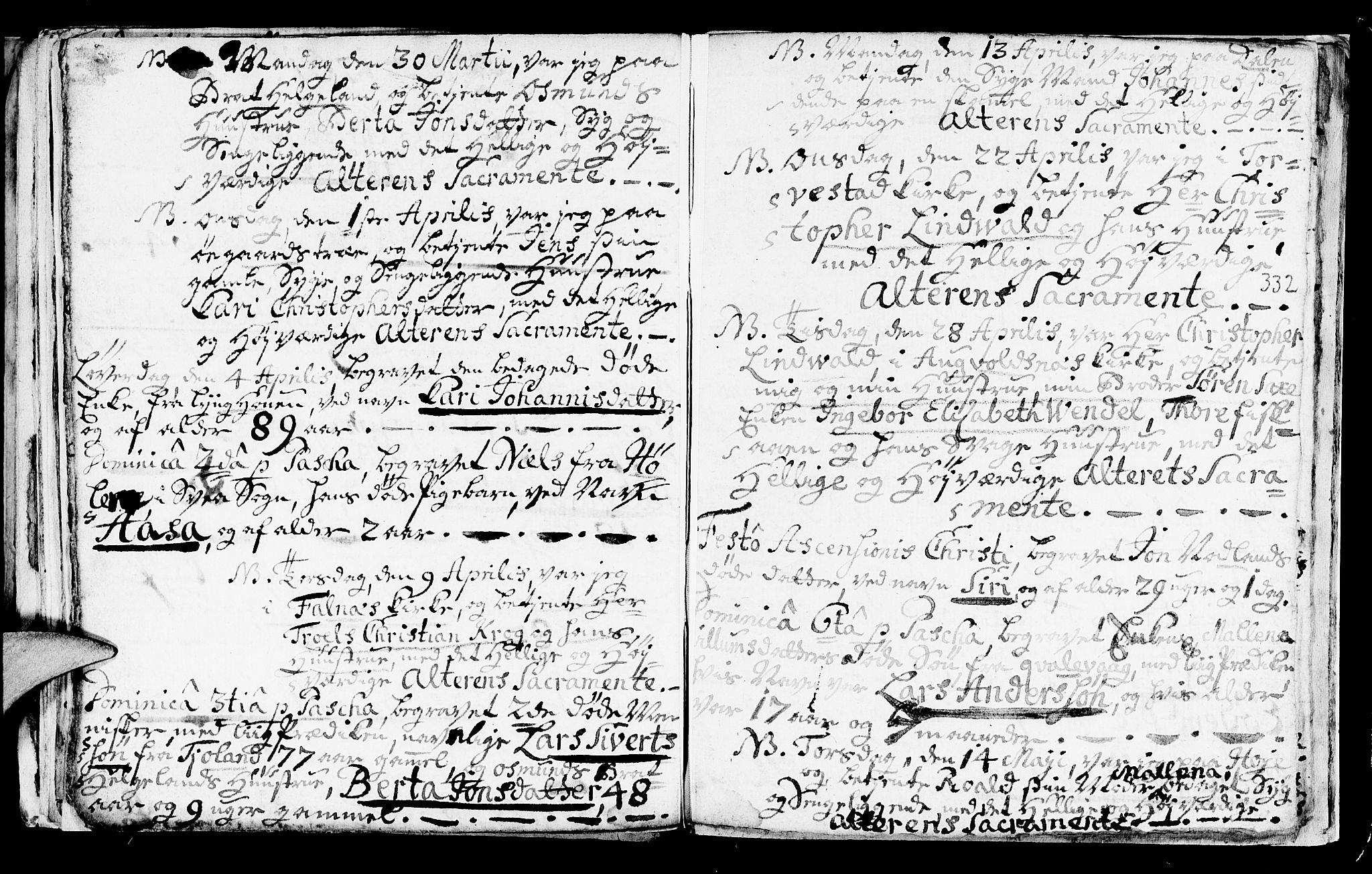 Avaldsnes sokneprestkontor, AV/SAST-A -101851/H/Ha/Haa/L0001: Parish register (official) no. A 1, 1711-1764, p. 332