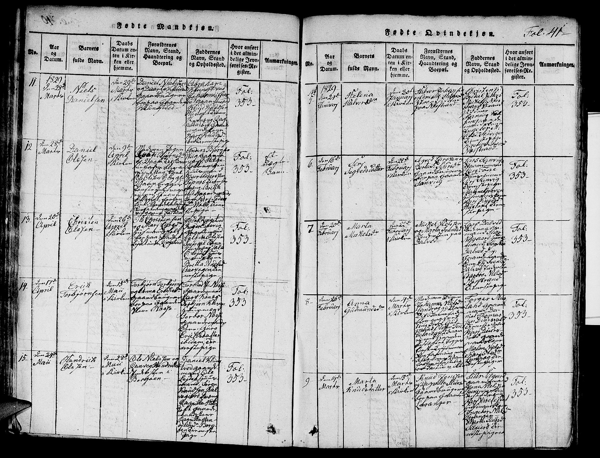 Nedstrand sokneprestkontor, SAST/A-101841/01/V: Parish register (copy) no. B 1 /1, 1816-1847, p. 41