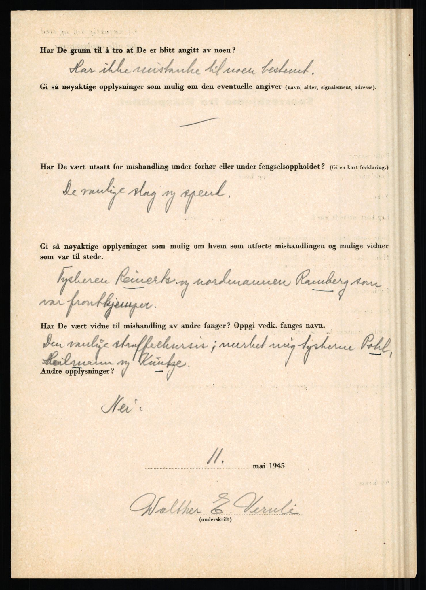 Rikspolitisjefen, AV/RA-S-1560/L/L0017: Tidemann, Hermann G. - Veum, Tjostolv, 1940-1945, p. 1124