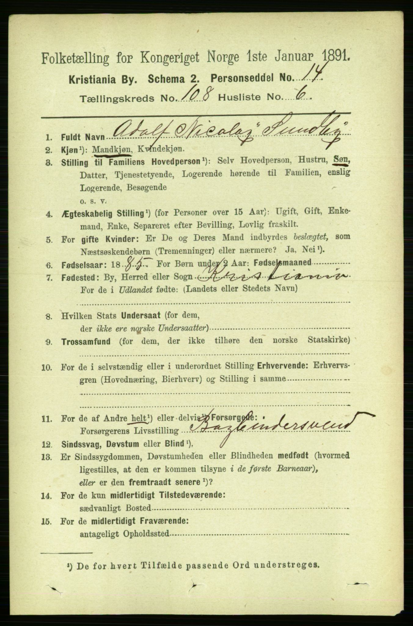 RA, 1891 census for 0301 Kristiania, 1891, p. 55638