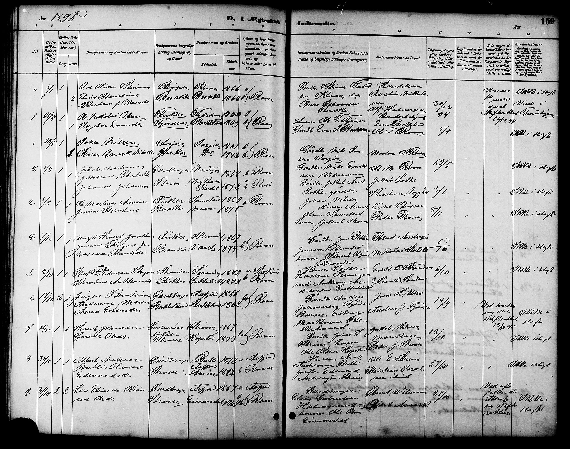 Ministerialprotokoller, klokkerbøker og fødselsregistre - Sør-Trøndelag, SAT/A-1456/657/L0716: Parish register (copy) no. 657C03, 1889-1904, p. 159