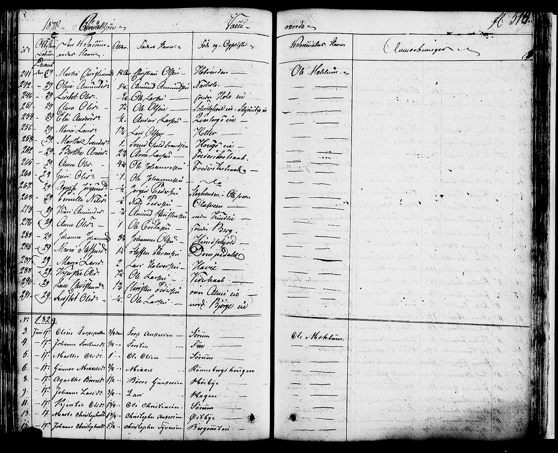 Ringsaker prestekontor, SAH/PREST-014/K/Ka/L0007: Parish register (official) no. 7B, 1826-1837, p. 518