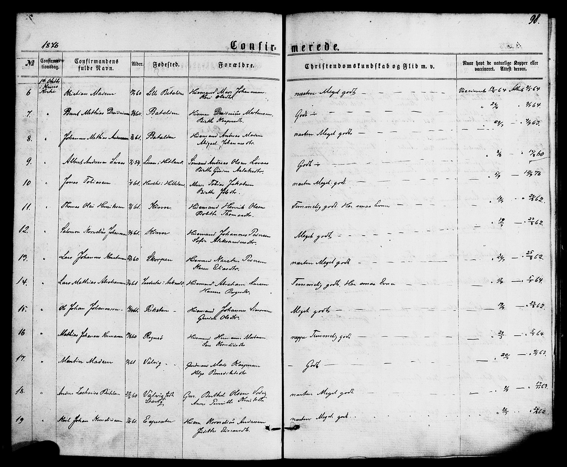 Kinn sokneprestembete, SAB/A-80801/H/Haa/Haaa/L0008: Parish register (official) no. A 8, 1859-1882, p. 98