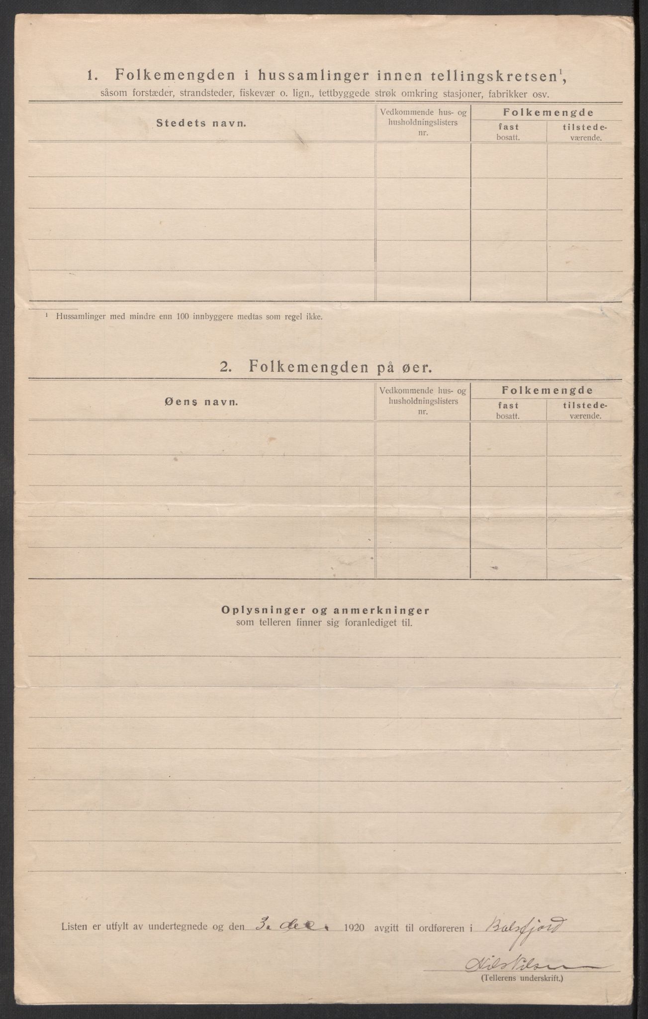 SATØ, 1920 census for Balsfjord, 1920, p. 9